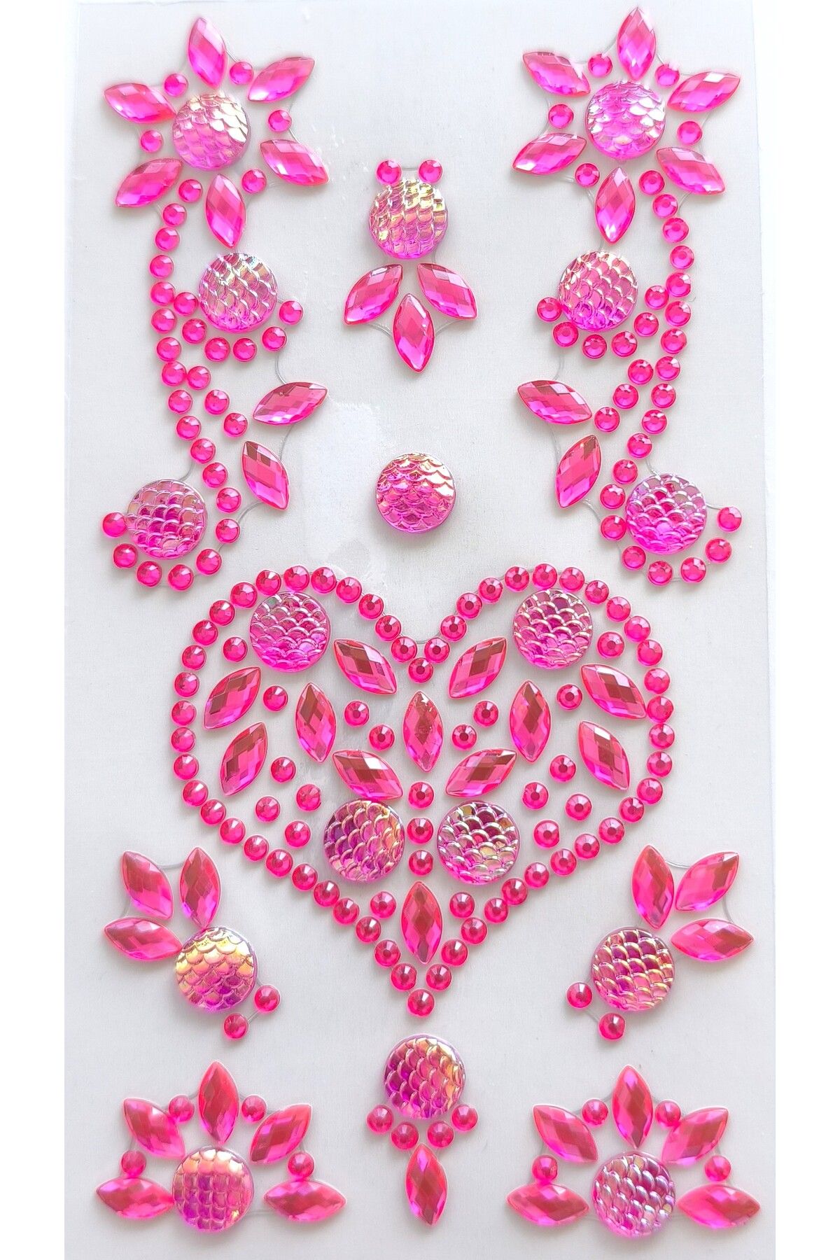 Pazar Kapısı Taş Sticker Pembe Yapışkanlı Saç , Yüz Ve Tırnak Taşı Yılbaşı Süs Dekor Işıltılı Parlak