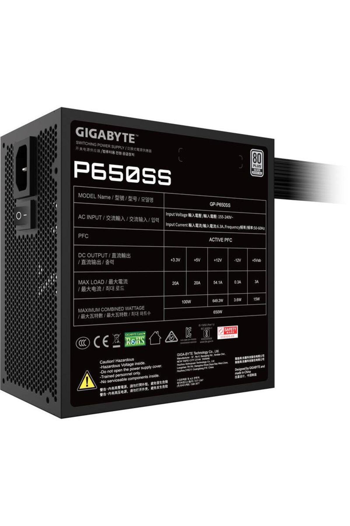 Gigabyte-GIGABYTE GP-P650SS, 80+ Silver, 650W Power Supply 2