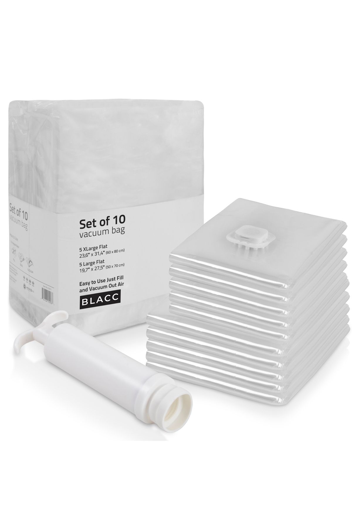 Magic Saver Bag Blacc 10'lu Vakumlu Poşet Seti Pompa Hediyeli