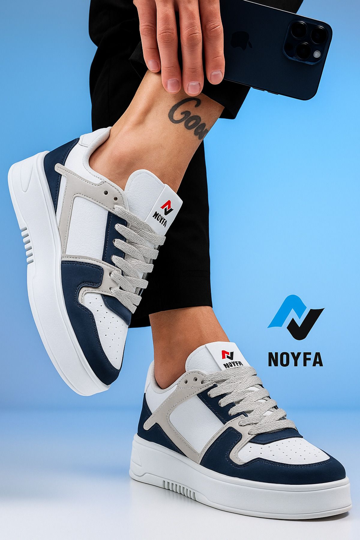 Noyfa erkek spor ayakkabısı düz taban ayakkabı erkek spor ayakkabısı sneaker