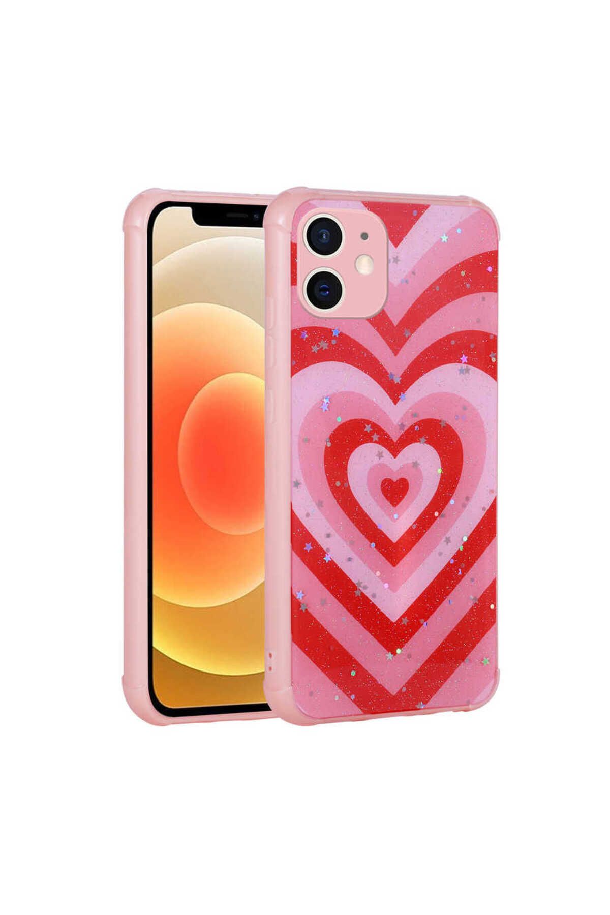 halkhouse Apple iPhone 11 Kılıf Simli Desenli Kamera Korumalı Parlak Silikon Popy Kapak
