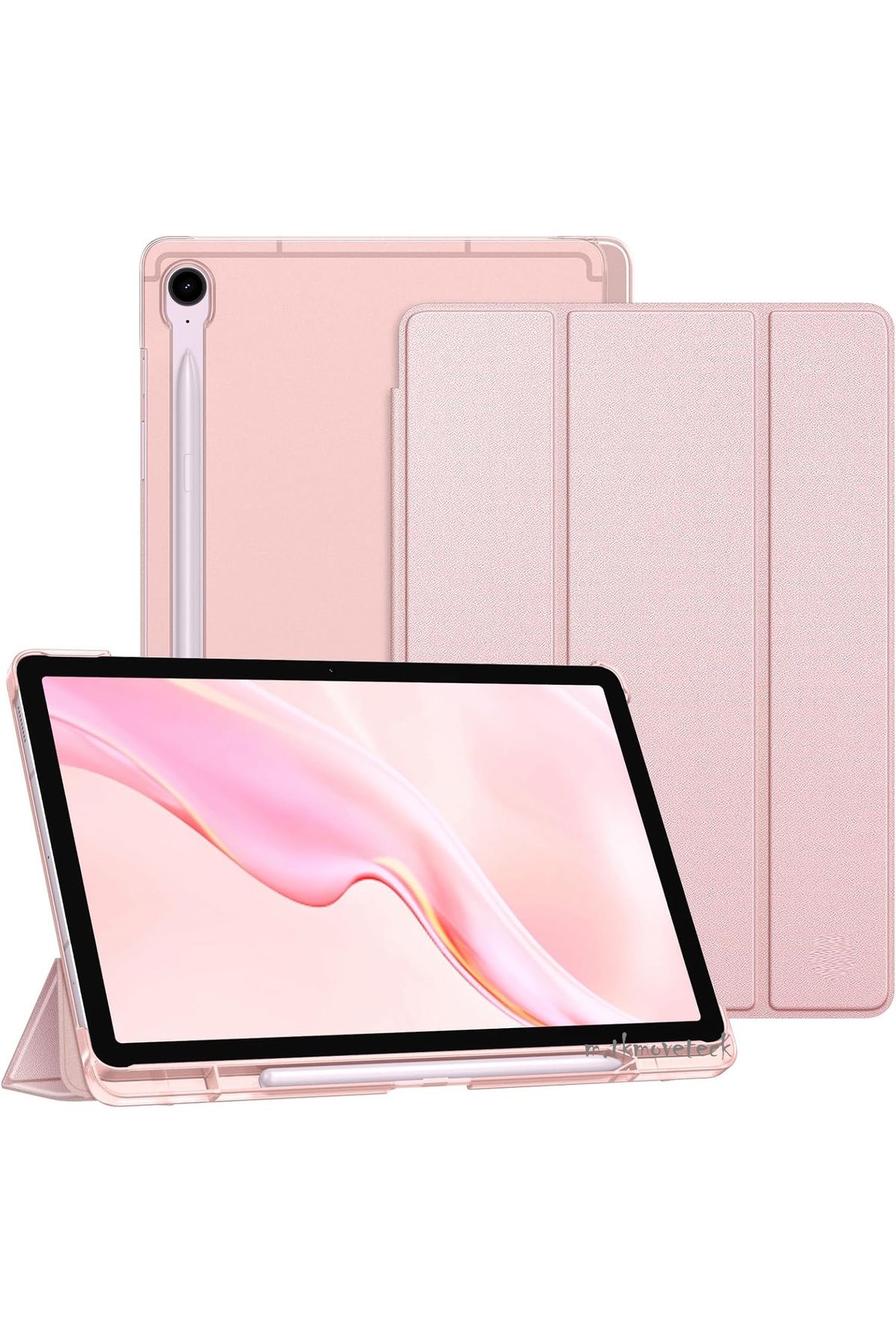 m.tk moveteck Samsung Galaxy Tab S10 Fe Plus 13.1 Kılıf Smart Uyku Modlu Kalem Bölmeli Standlı Arkası Renkli Kapak