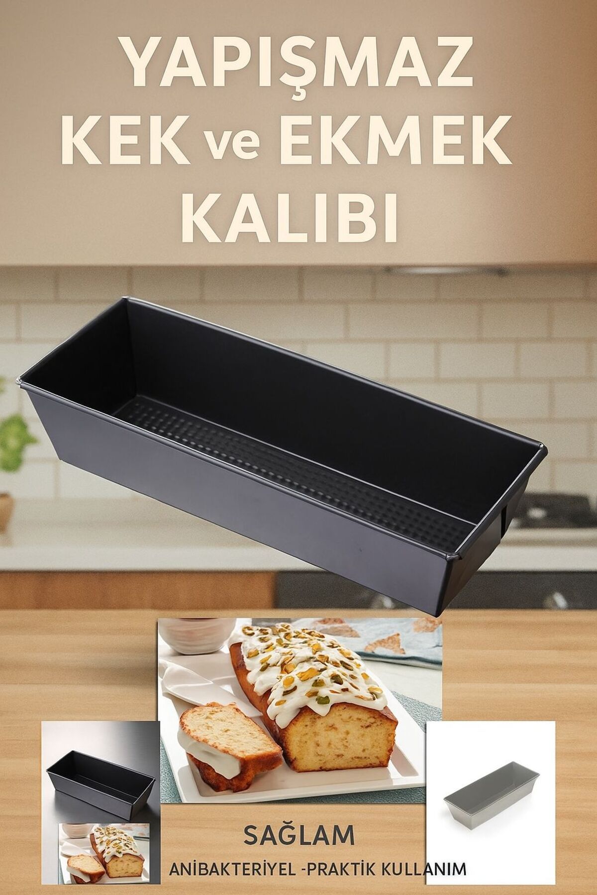 Kelepir Fırsatlar Yapışmaz Dikdörtgen Kek ve Ekmek Kalıbı