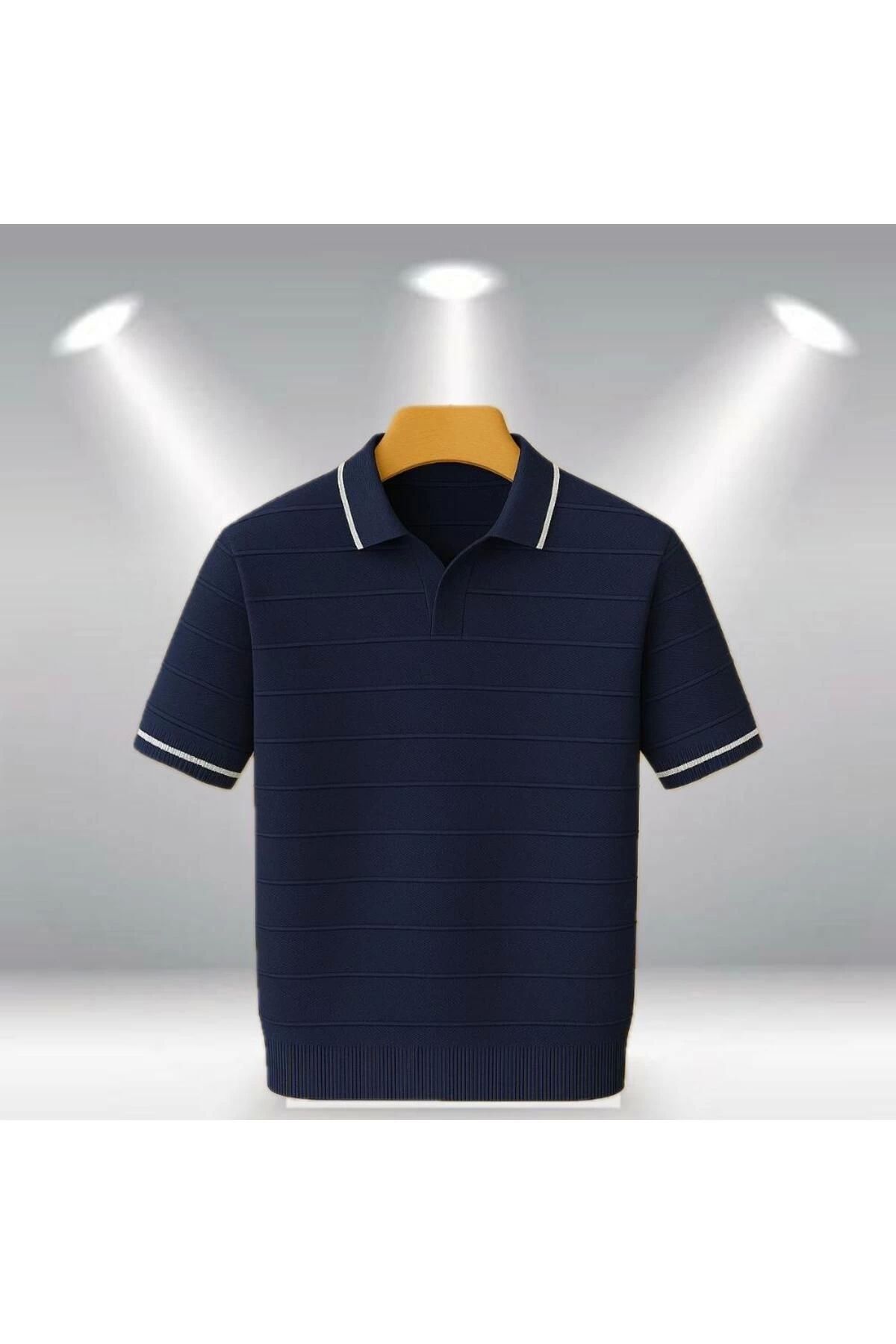 LC Waikiki LCWAIKIKI Polo Yaka Kısa Kollu Çizgili Erkek Yazlık Triko Tişört / T-shirt