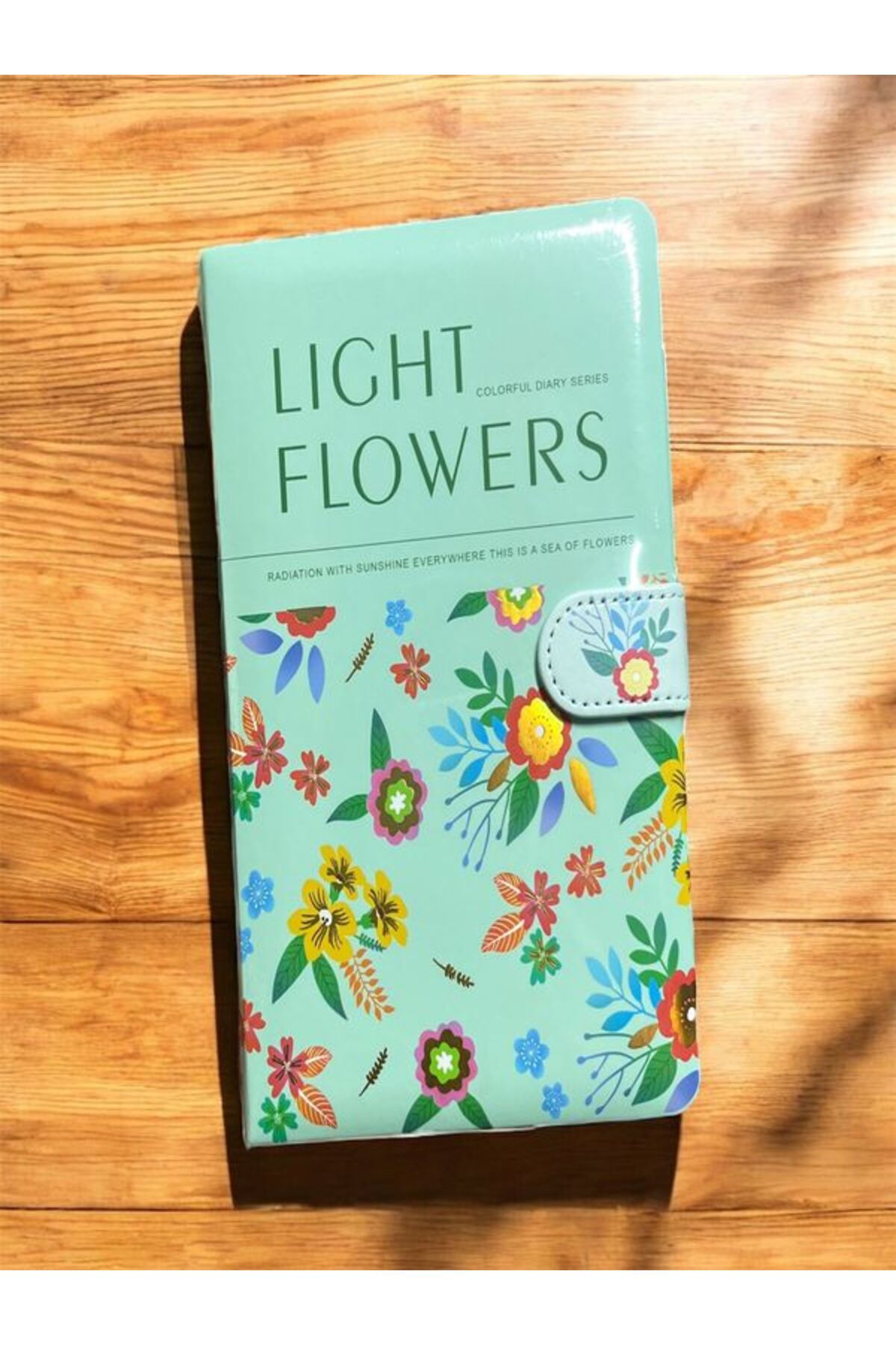 EyER Shoping Flowers Temalı Yaldızlı Kapak Tasarımlı Mıknatıslı Süresiz Defter/ Ajanda Yeşil