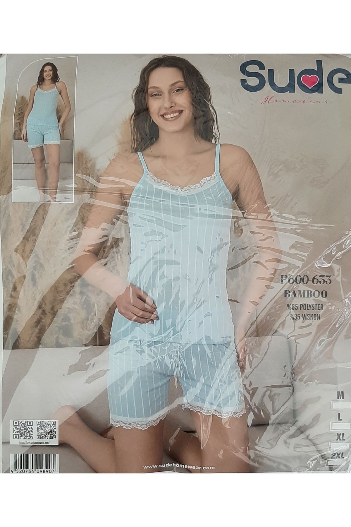 Sude Kadın Ince Askılı Şortlu Pijama Takımı