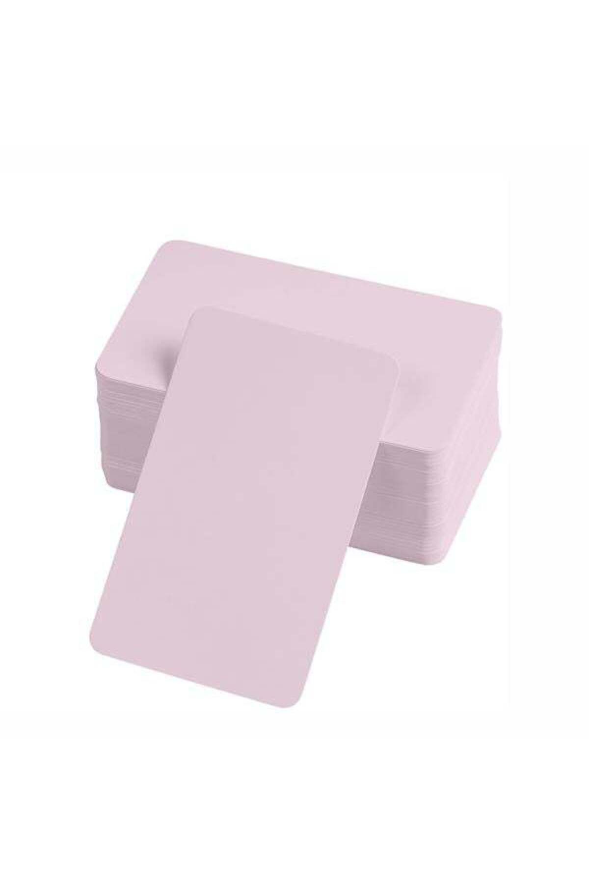 Emperium Boş Kelime Kartları 5X8 Cm - 50 Adet Oval Kenarlı | Tabu & Not Kartları - Pembe
