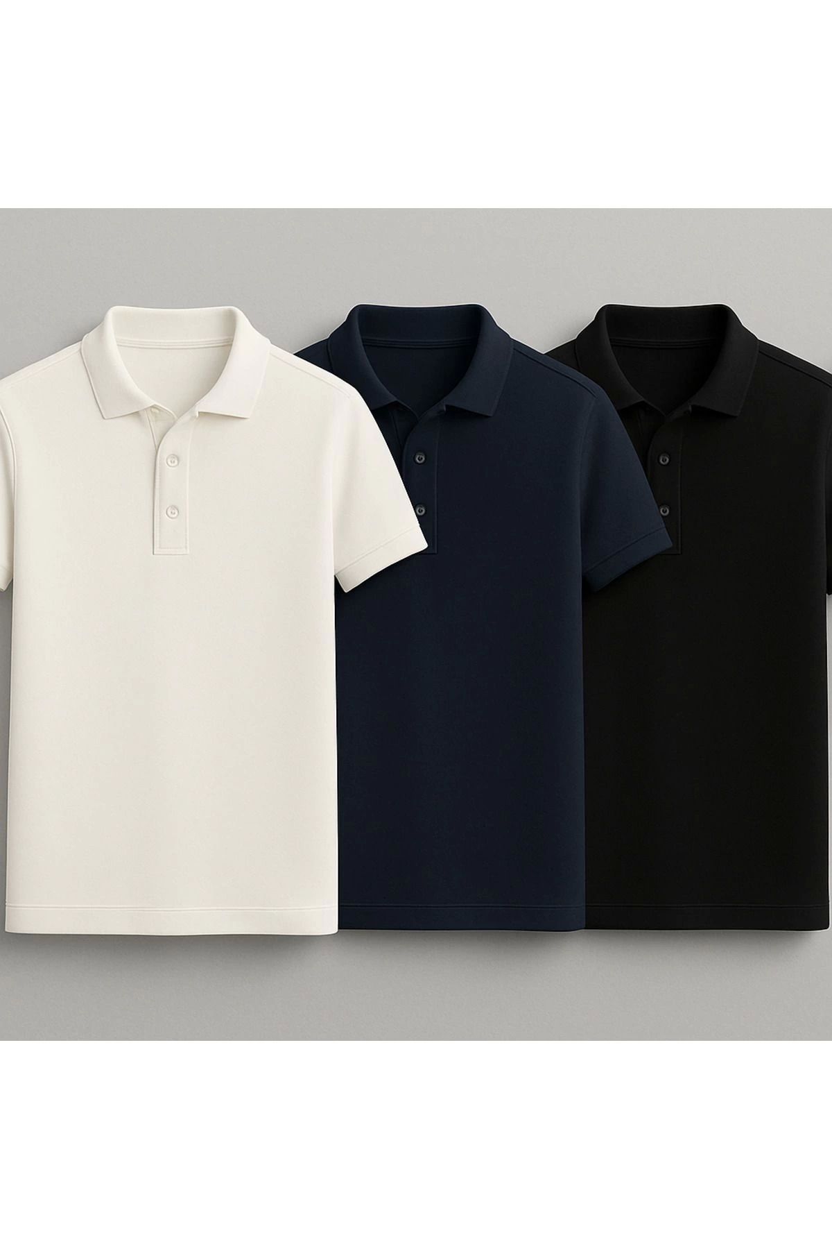LC Waikiki Pamuklu Kıvrılmaz Yaka Erkek Polo Yaka T-Shirt 3'Lü Paket
