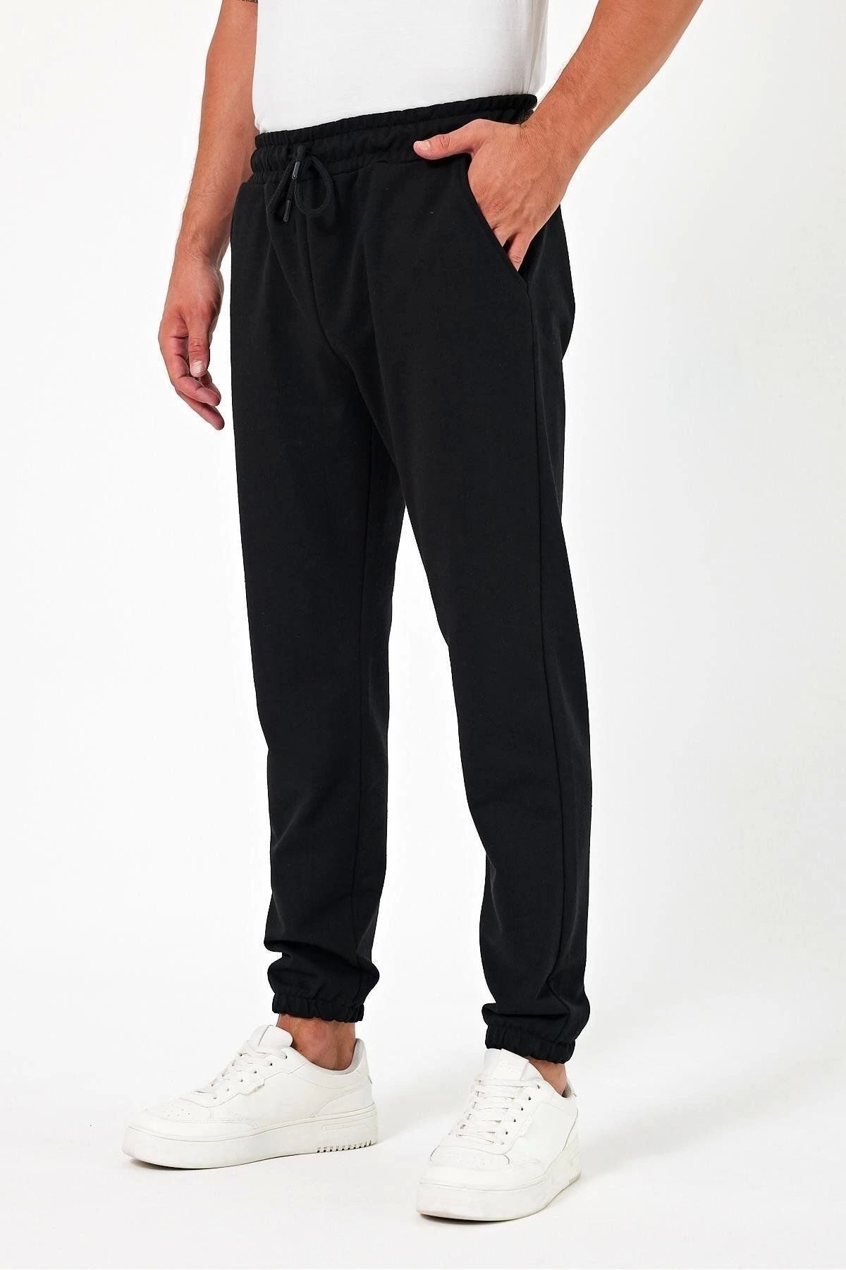 LC Waikiki %100 Pamuk Beli Lastikli Bağlamalı Düz Erkek Jogger Eşofman Altı