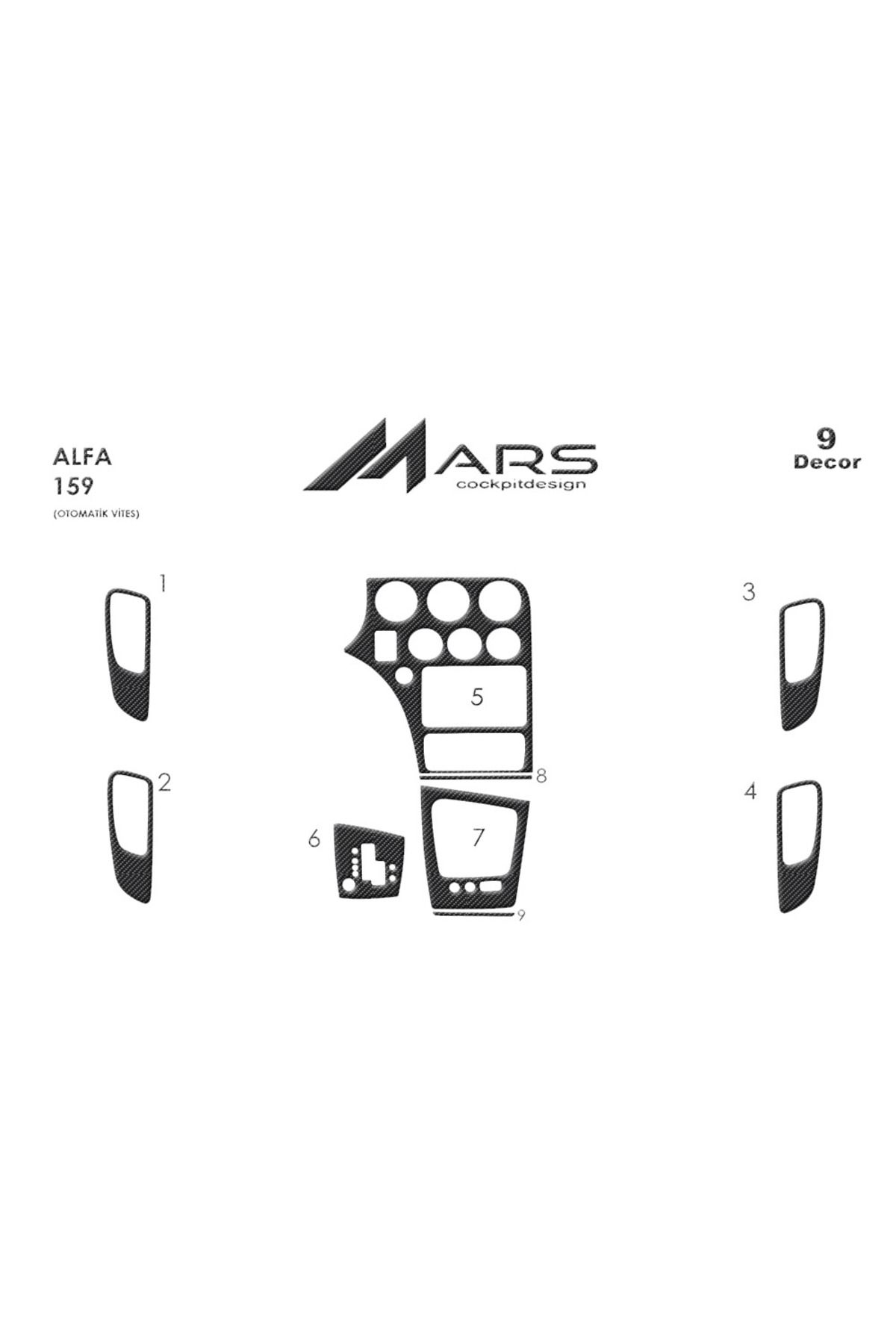 Marscockpitdesign Alfa 159 Konsol-Torpido Kaplama 2005 9 Parça