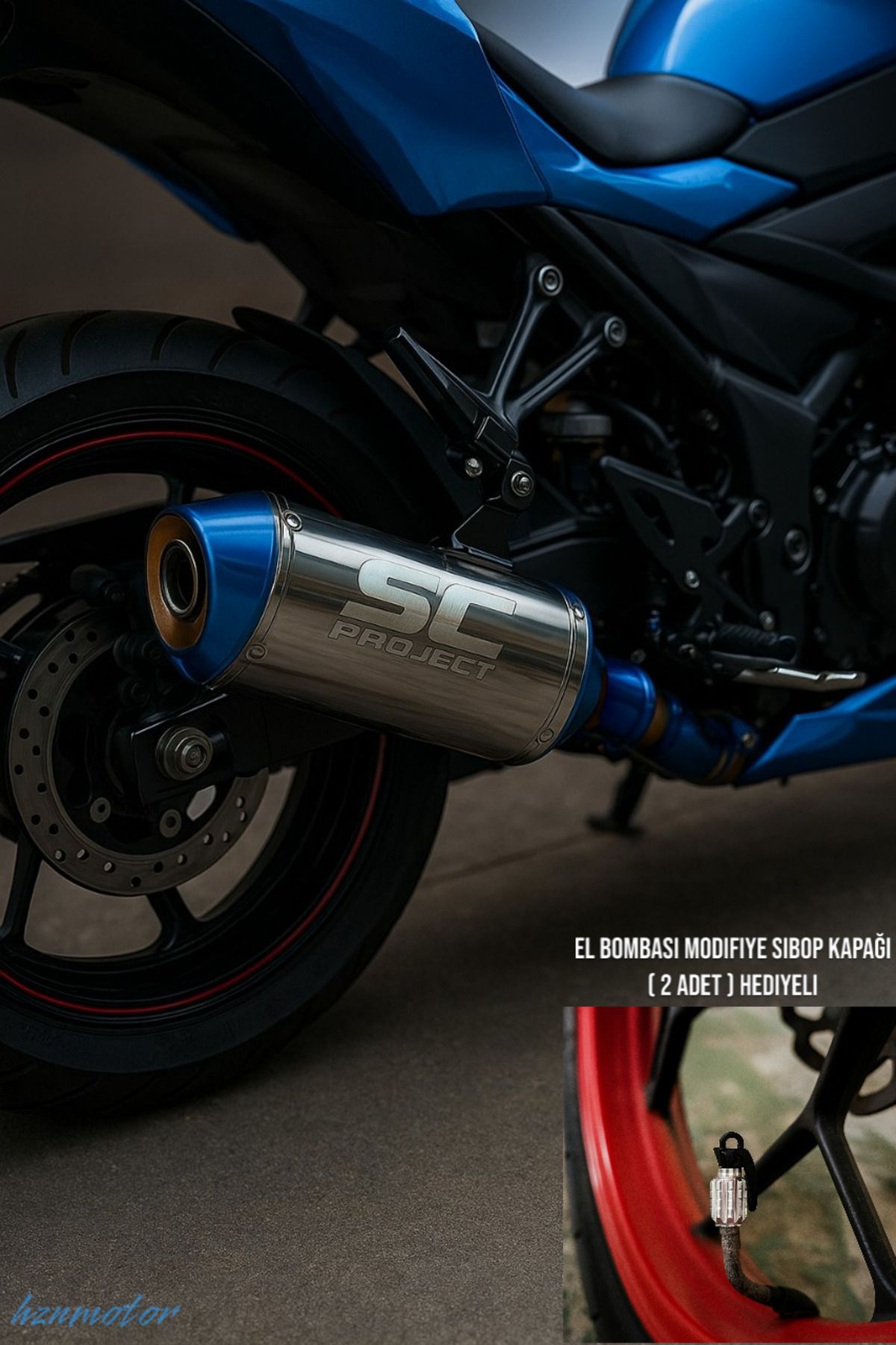HZN MOTOR SC Modifiye Egzoz Nikel