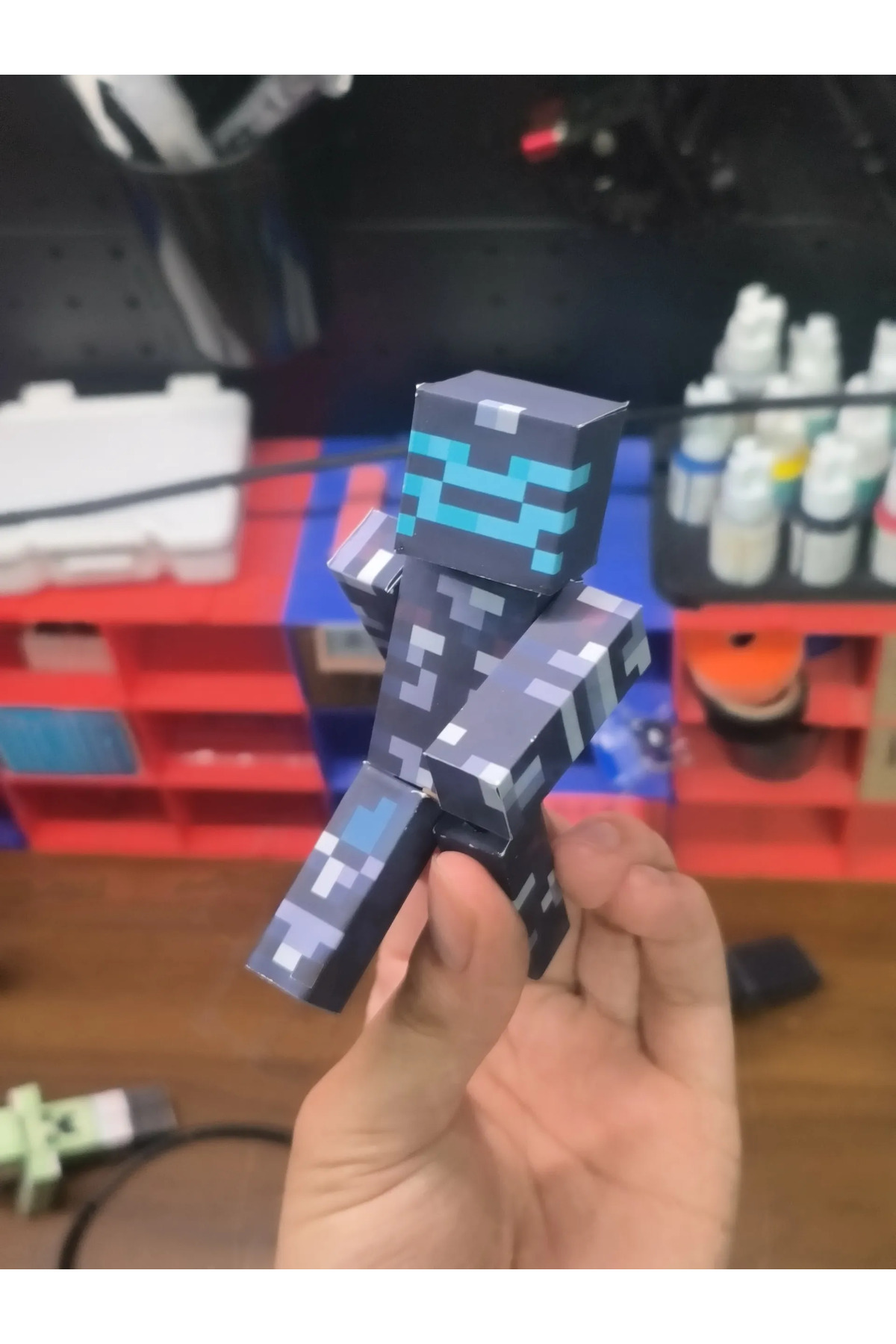 1 Adet Minecraft Oynar Eklemlı Figür 7 Cm - Beyaz 3d Baskı Boyanabilir Dekoratif Oyuncak