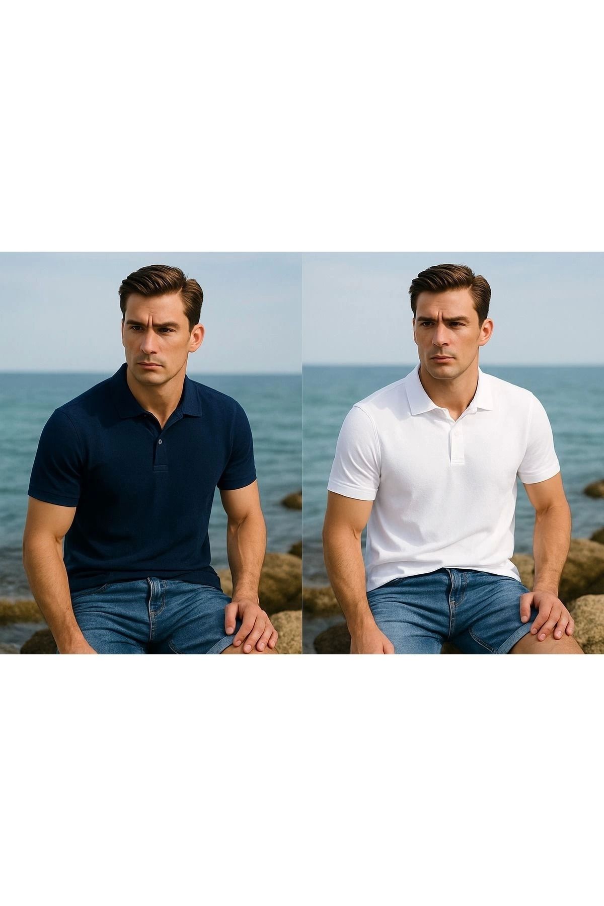 LC Waikiki %100 Pamuk Terletmez Kumaş Polo Yaka Erkek T-Shirt 2'li Paket