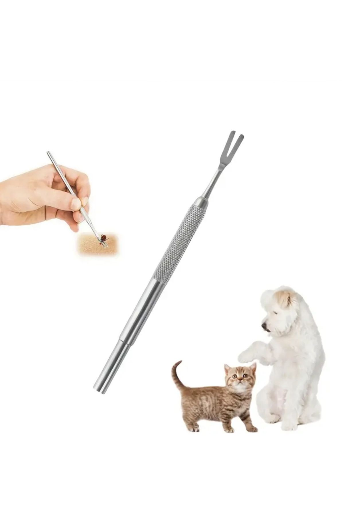 ORGANICYOU YANGLIANG Tekli Paket Paslanmaz Çelik Köpek Kene Çıkarıcı - Kolay Tutuşlu