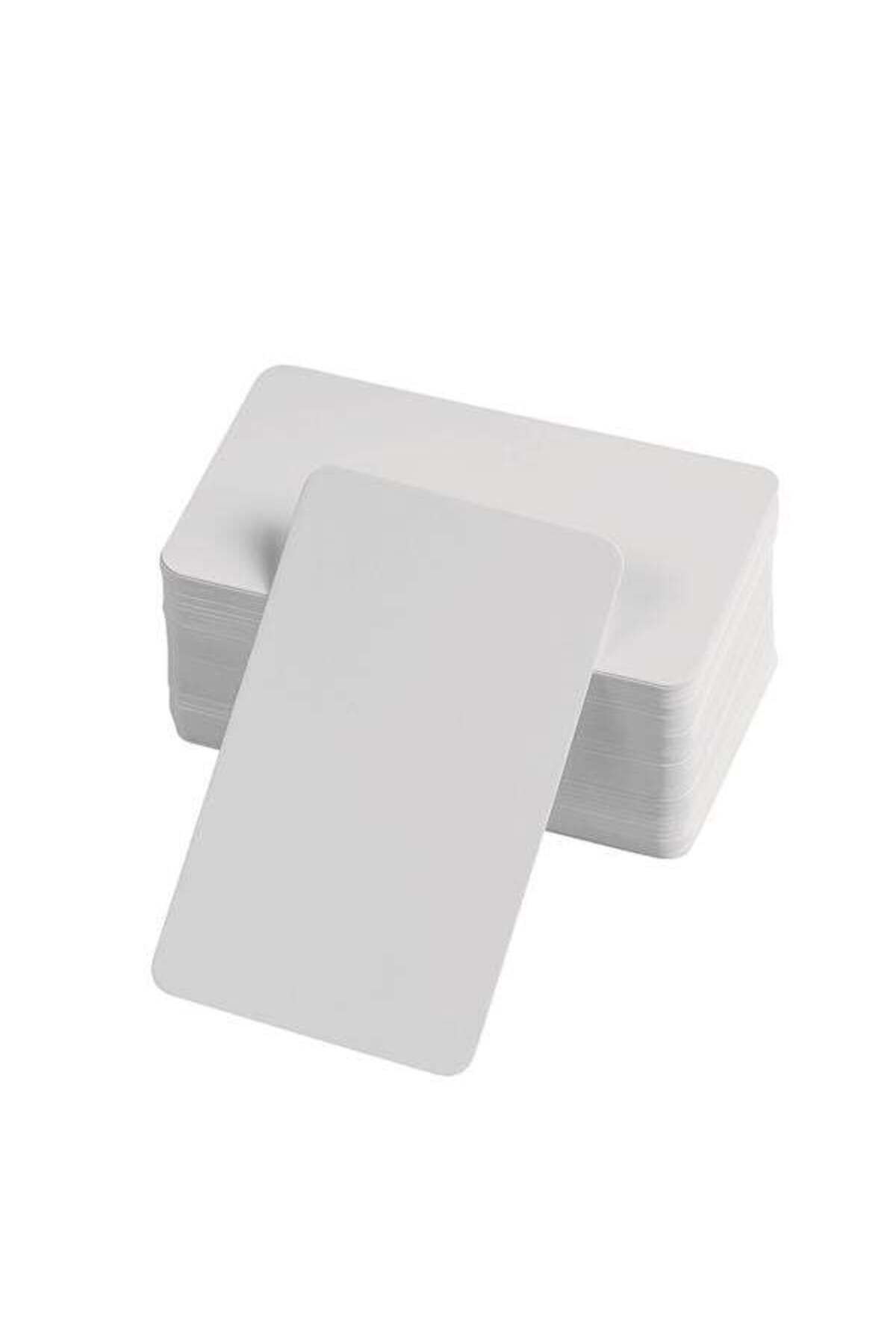 Emperium Boş Kelime Kartları 5X8 Cm - 50 Adet Oval Kenarlı | Tabu & Not Kartları - Beyaz