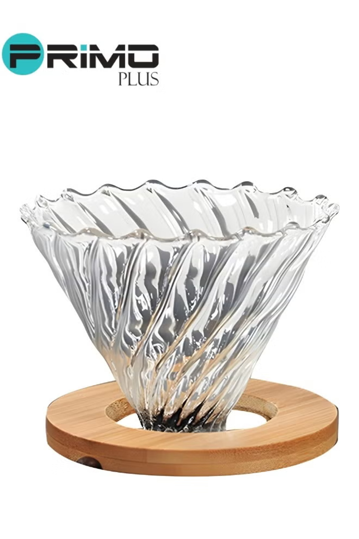 V60 Glass Coffee Dripper With Wooden Base Clear, ae-v60,