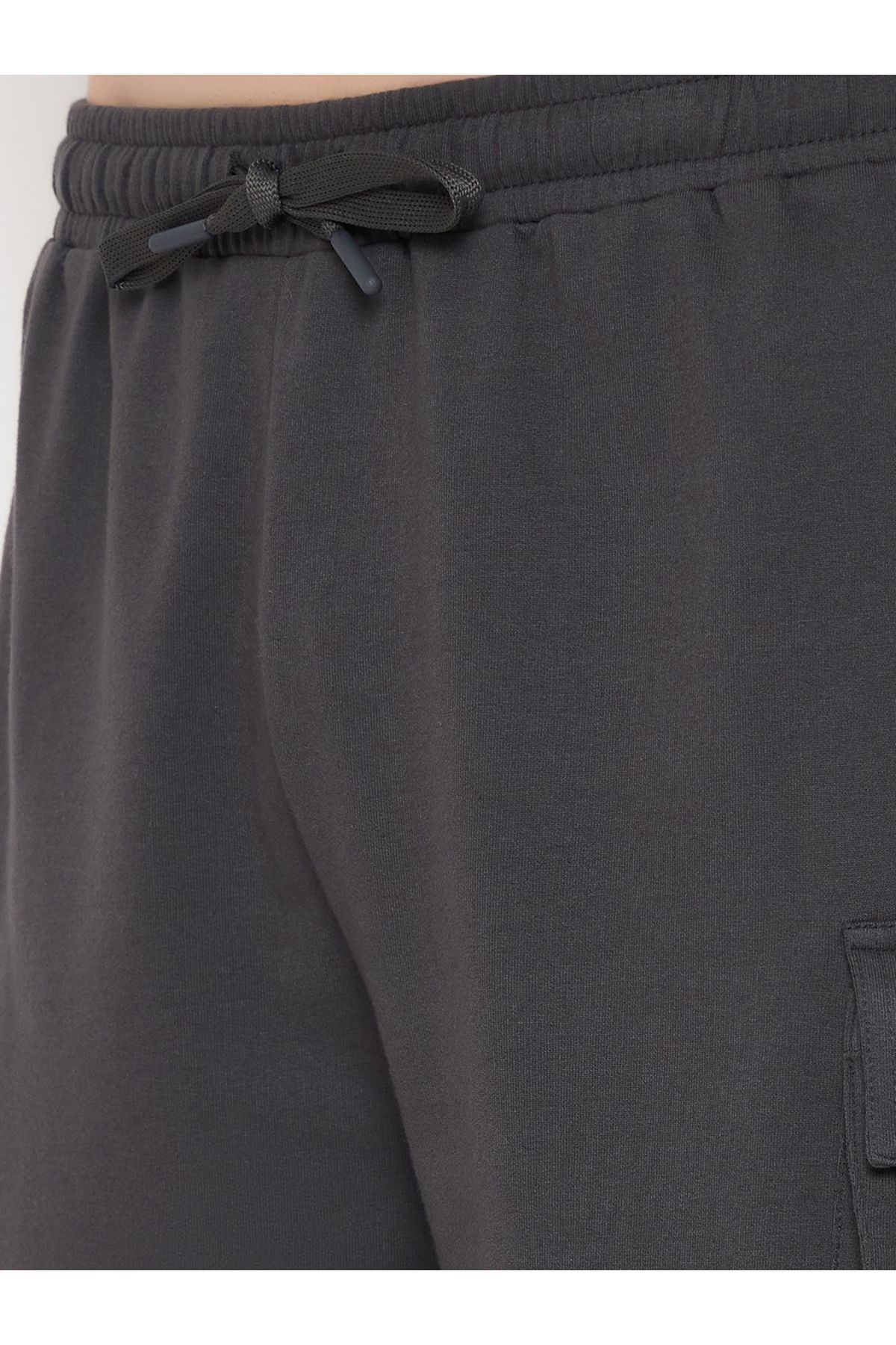 John Player By Styli-Solid Drawstring Waist Lounge Shorts with Pockets 6