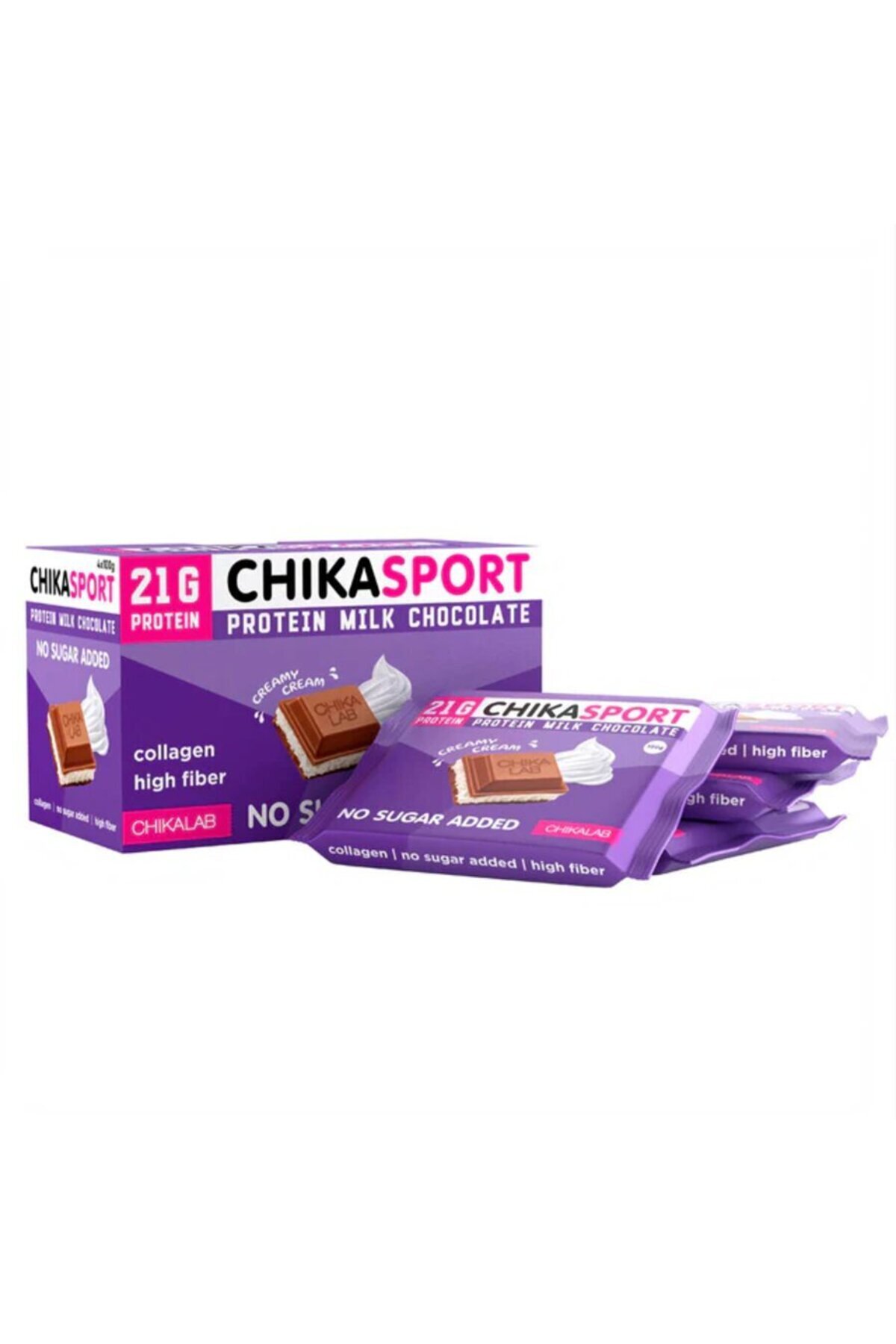 CHIKALAB-Chika Sport Protein Milk Chocolate, Creamy Cream, 4x100g 1