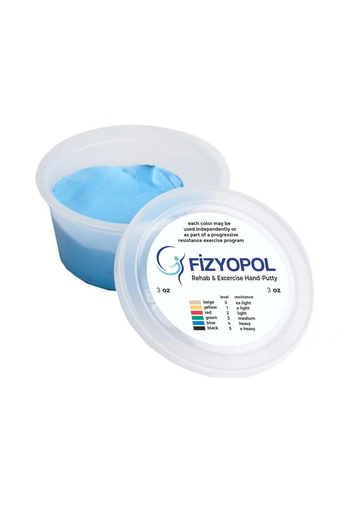 FİZYOPOL Theraflex Putty,Fizik Tedavi El Egzersiz Hamuru, 3 Oz Mavi Renk 85 Gr,Ekstra Sert Direnç
