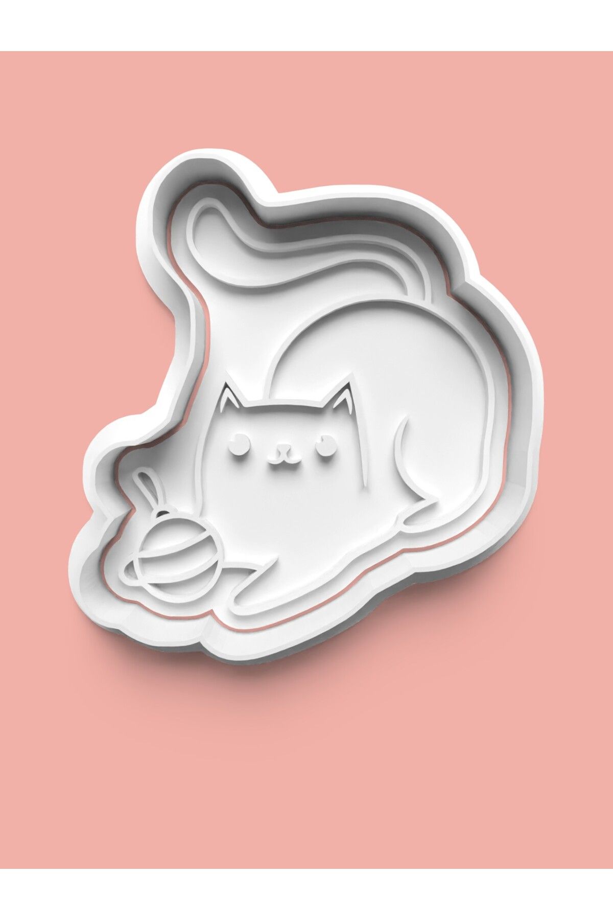 AKTASTORE Topaç Oynayan Kedi Figürü Kurabiye Kalıbı Ve Şeker Hamuru Kalıbı