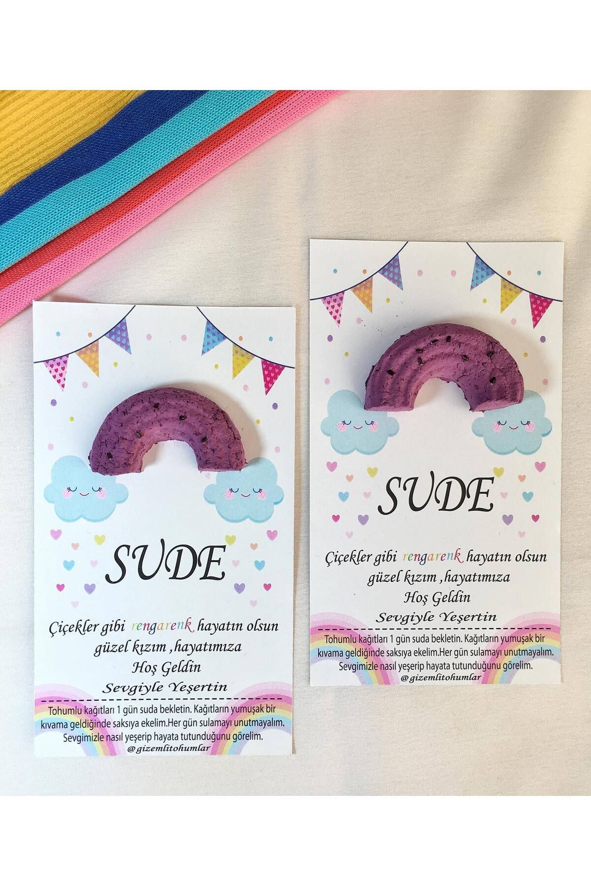 gizemlitohumlar Tohumlu Kart 50 Adet Doğum günü ,Baby Shower,Hediyelik 8X14 CM