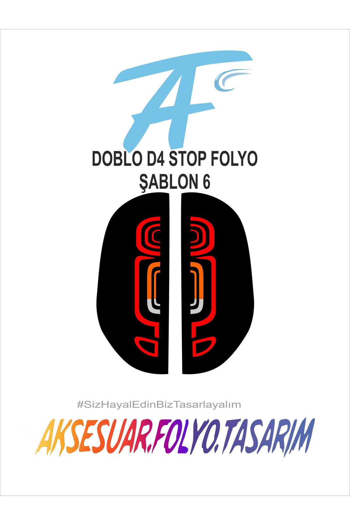 aksesuar folyo tasarım Fiat Doblo D4 Stop Folyo