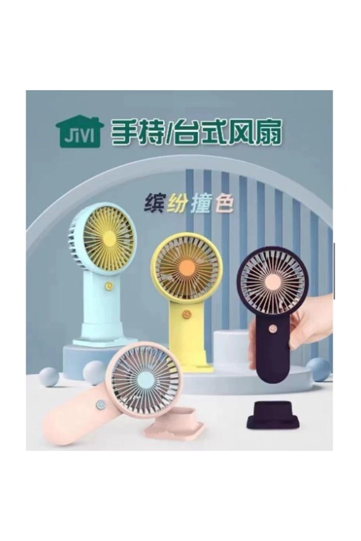 Emperium Şarjlı Masa Ve El Fanı Taşınabilir Şarjlı Edilebilir Mini Fan