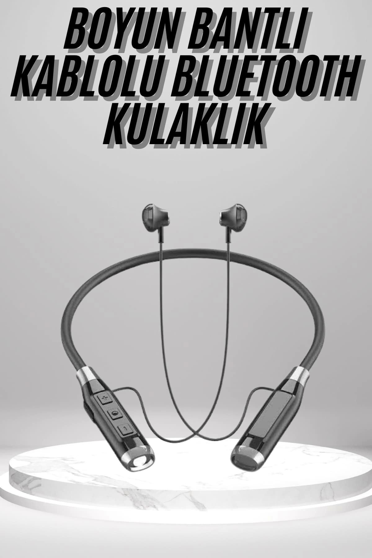 Modafiks Boyun Bantlı Kulak İçi Kablolu Yüksek Ses Kaliteli Bluetooth Kulaklık