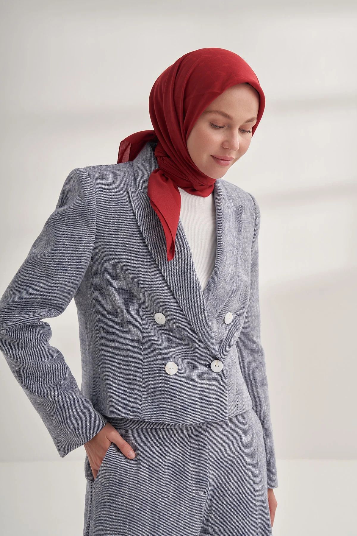 ARMANDA MONOGRAM A DESEN COTTON EŞARP