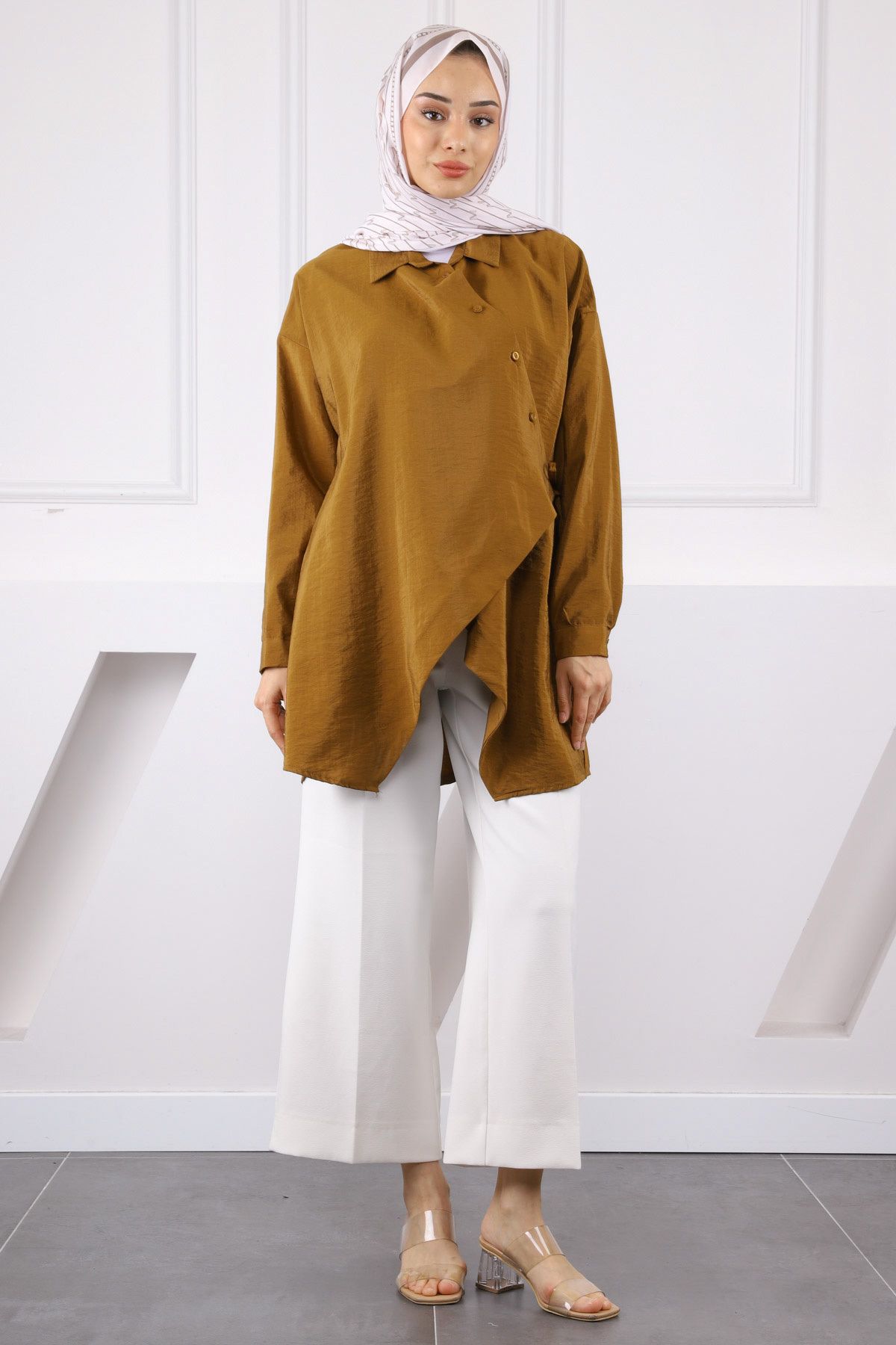 İmajButik-Camel Side Tie Modal Tunic 2