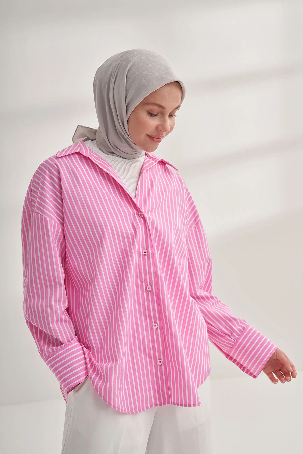 ARMANDA MONOGRAM A DESEN COTTON EŞARP