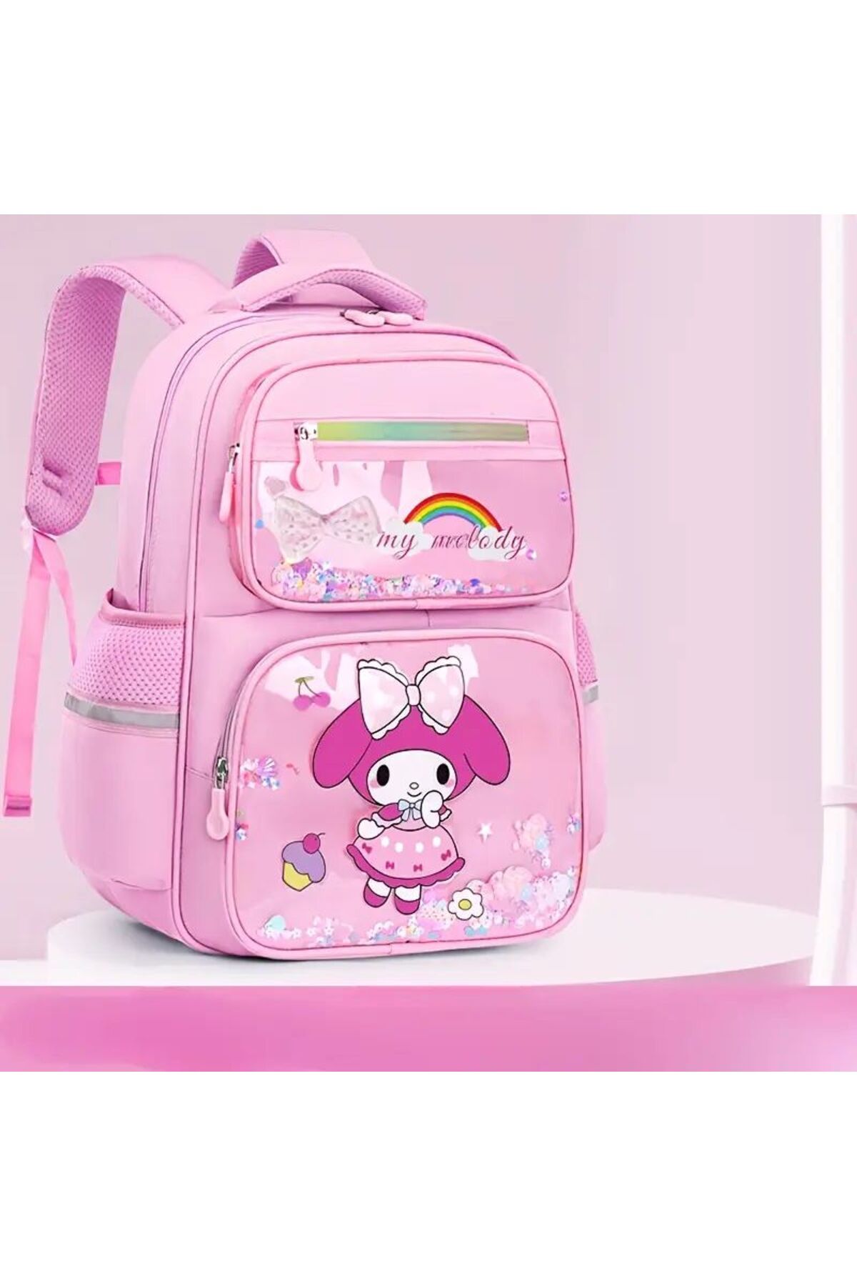 Emre Bebe My Melody Desenli Kız Çocuk Pembe İlkokul Çantası, Günlük Sırt Çantası