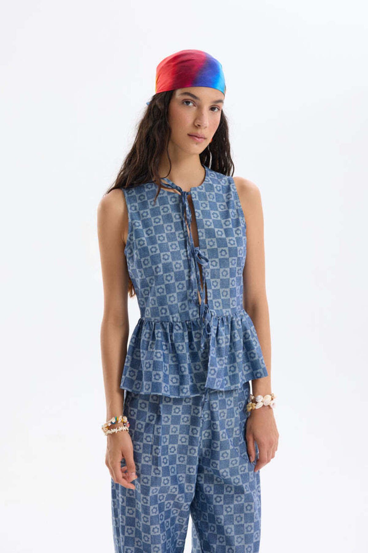 hancez Dama Desenli Bluz 00660