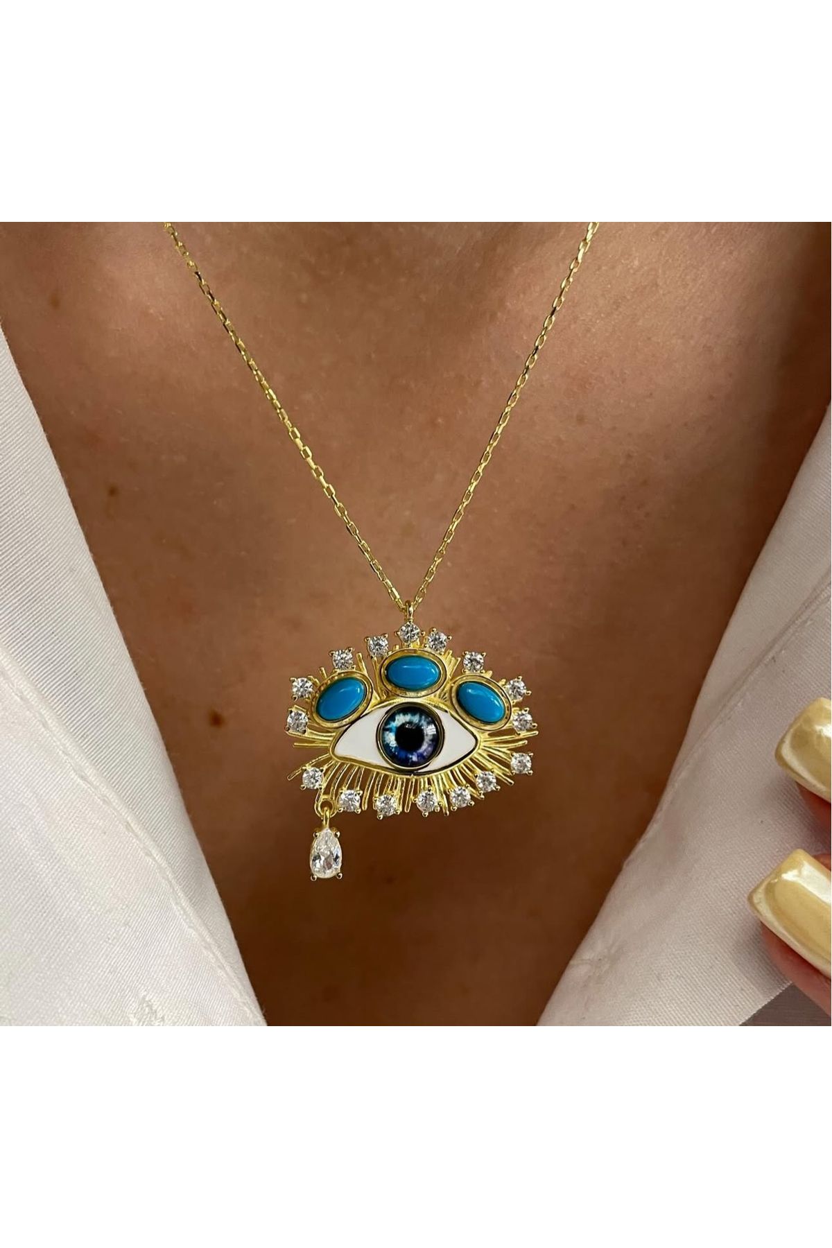 EcMore Jew Mystic Eye 925 Ayar Gümüş Nazar Kolye