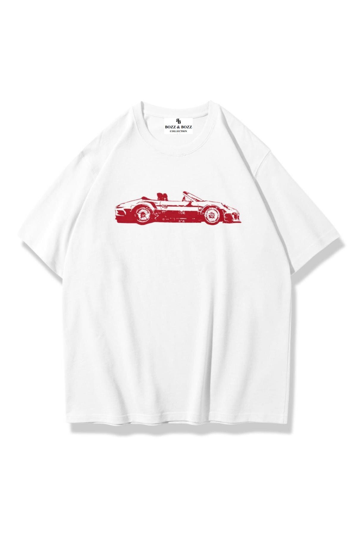 Bozz&Bozz Collection Unisex Oversize Red Cabrio T-shirt