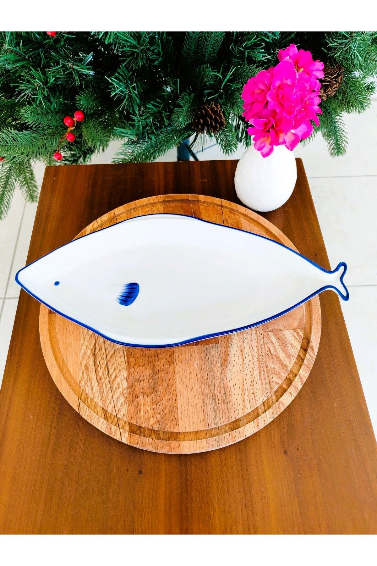 Madame Coco Marines 33 cm Kayık Tabak - 1 Adet