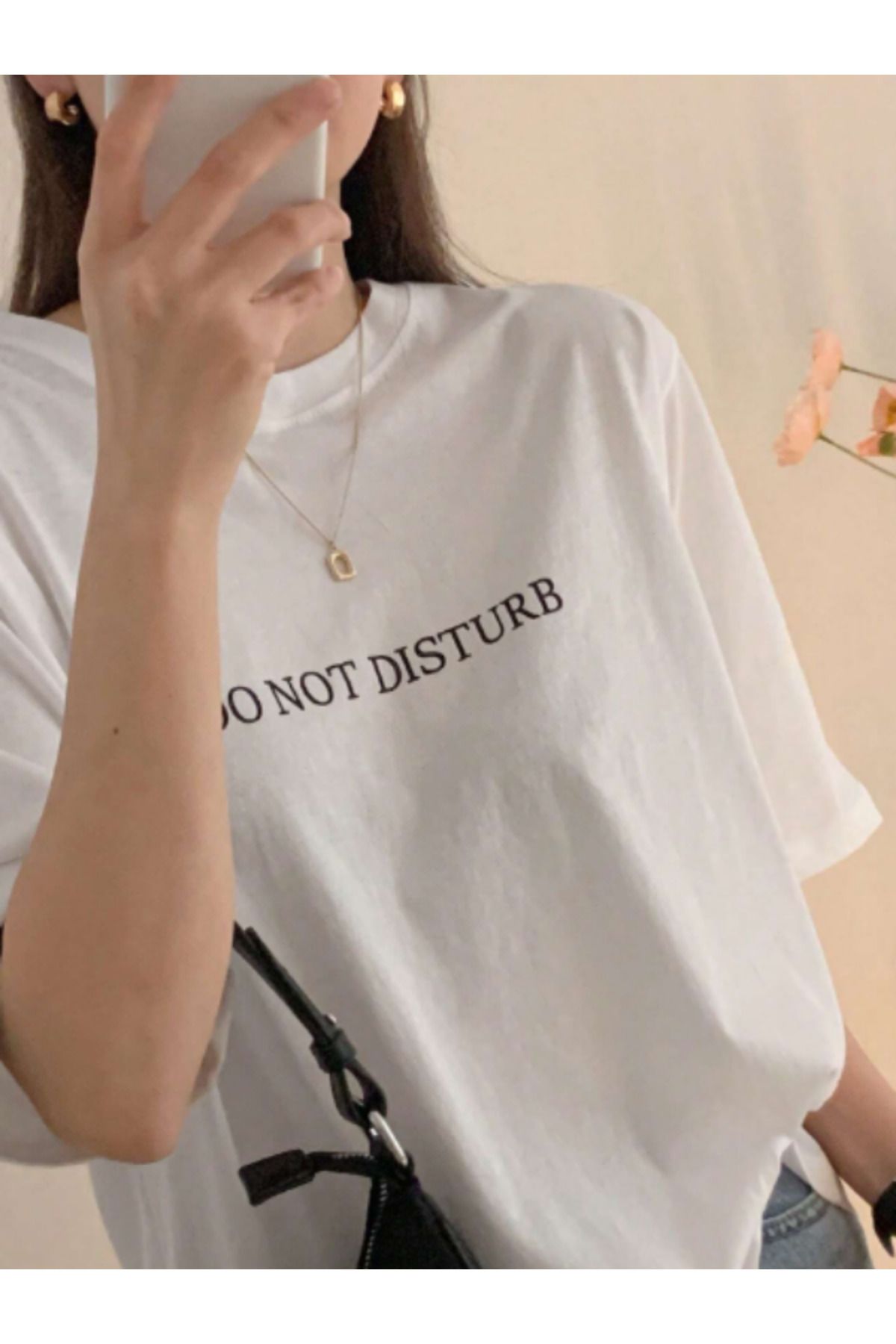 HY FASHION Unisex Erkek/Kadın Siyah Beyaz Renk Seçenekli Baskılı Oversize Pamuklu Bisiklet Yaka Salaş T-Shirt