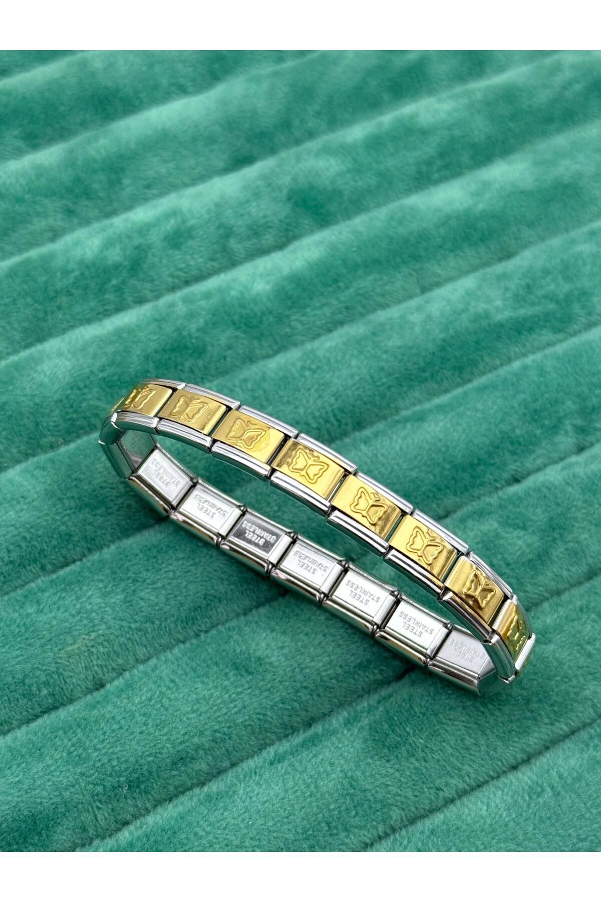 ilvesa shop İtalyan Charm Bileklik İçi Gold Kelebek Model