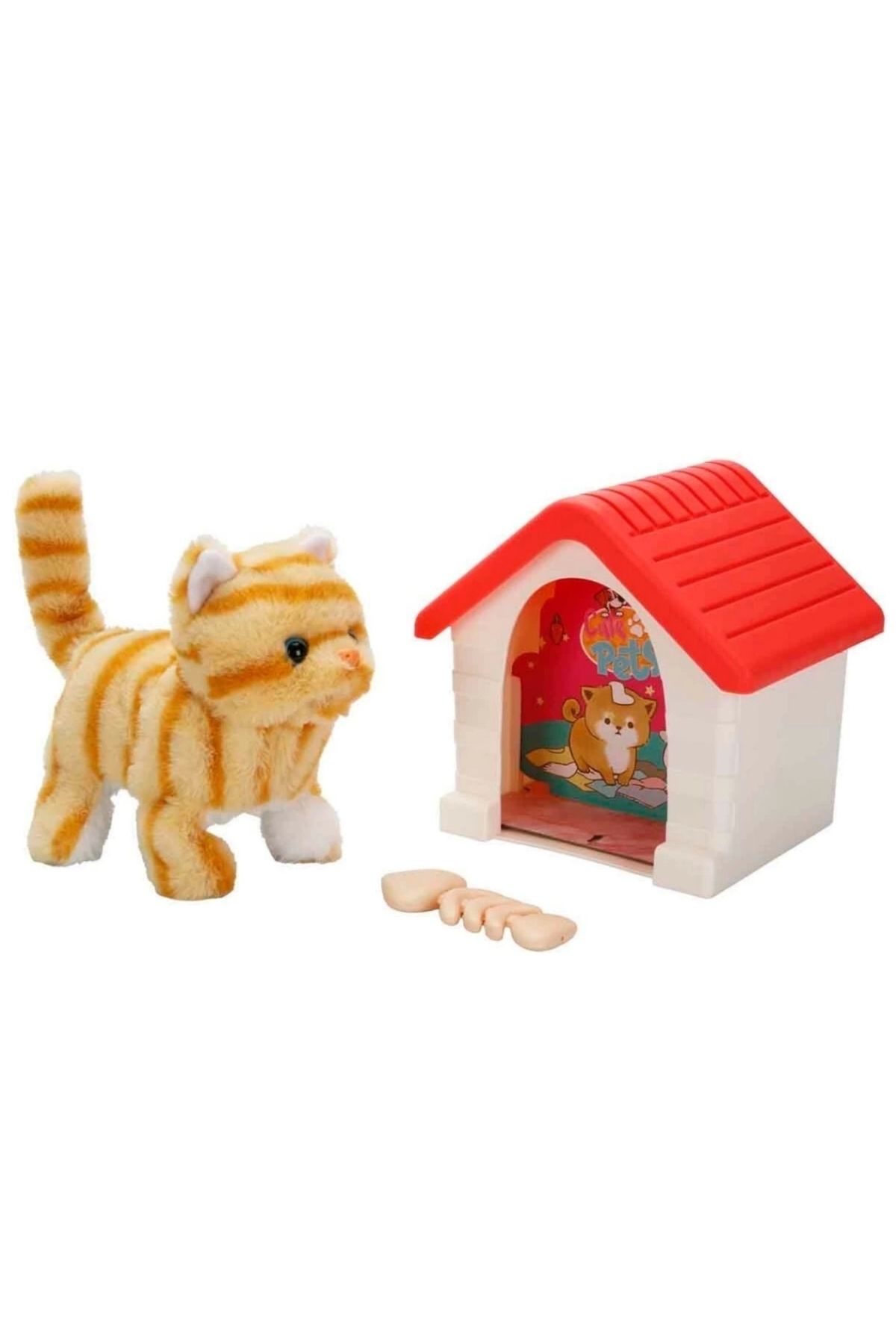 Eng Nessiworld Sesli ve Hareketli Kulübeli Sevimli Peluş Kedi