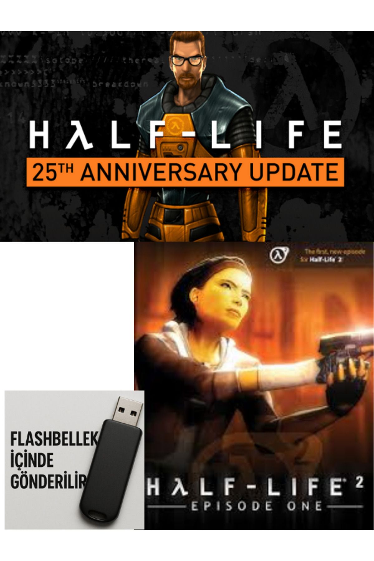Tigdes 🎮 Half-Life 2 Episode 1 & 25th Anniversary PC Oyunu | Full Türkçe 2’li Set | Flash Bellekli Kurulum