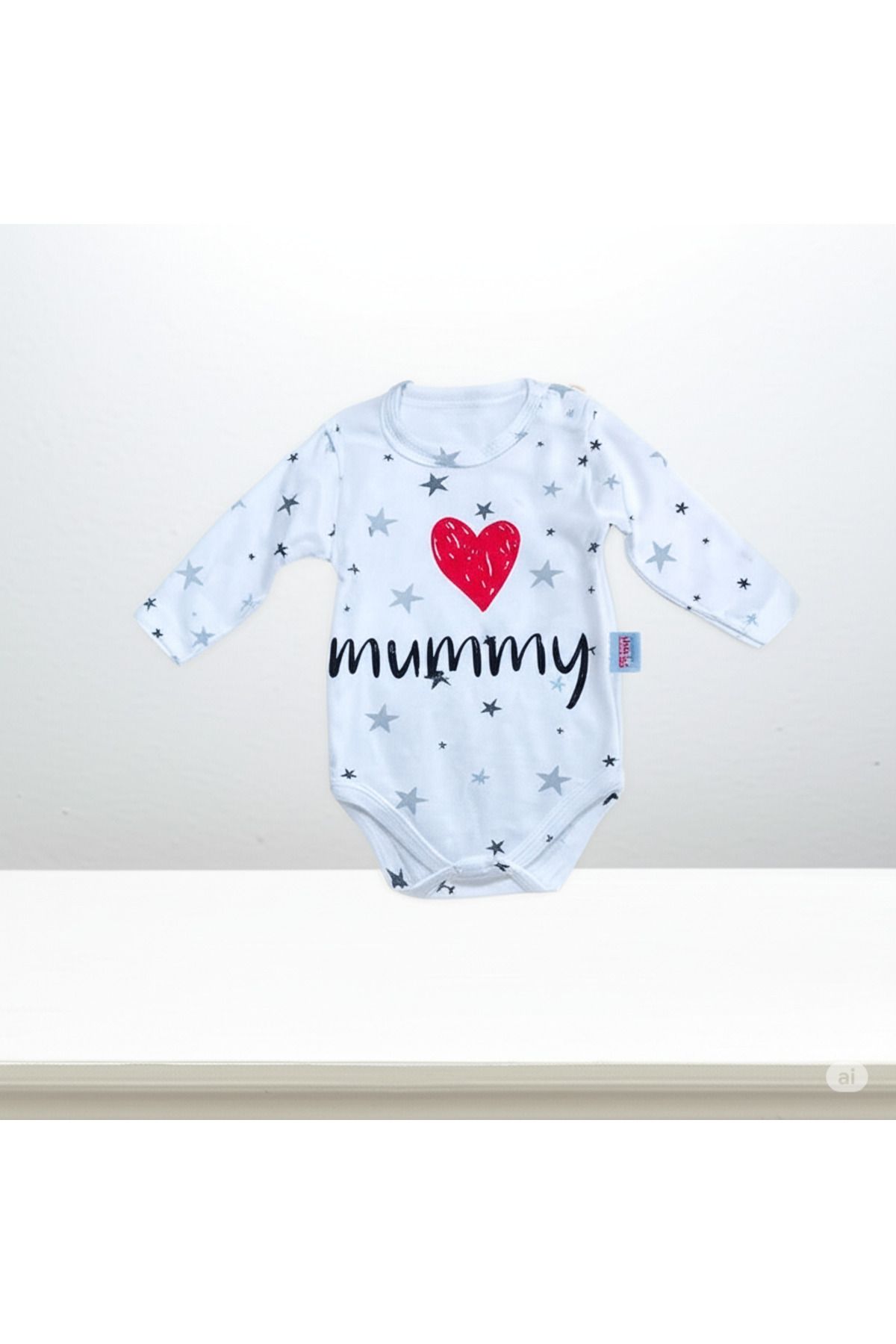Novavella Pamuklu Yıldızlı Mum Desenli Unisex Bebek Zıbını