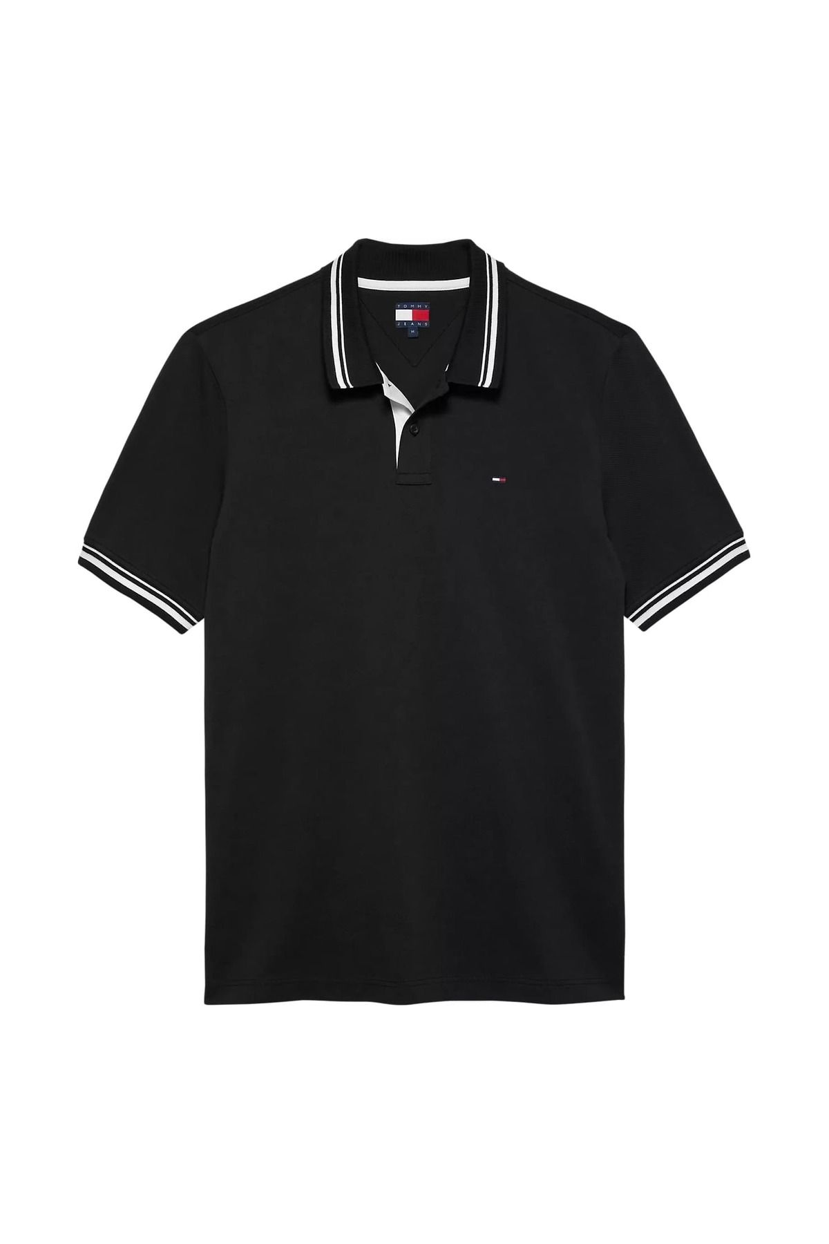 Tommy Hilfiger Erkek Tipped Polo Yaka T-Shirt - Siyah
