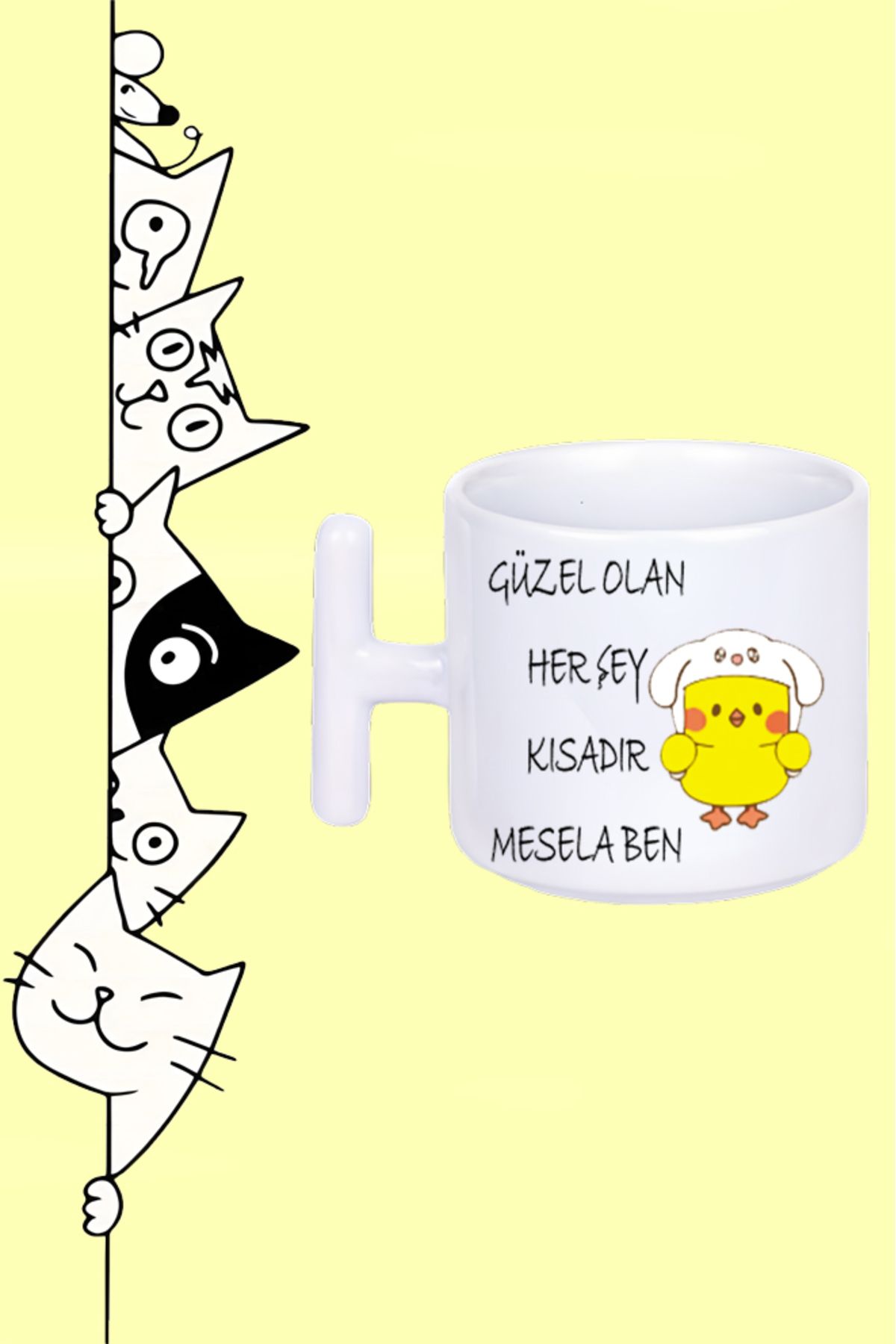 Olympus plus GÜZEL OLAN HER ŞEY KISADIR MESELA BEN MODDO TASARIM BASKILI T SAP BEYAZ KUPA BARDAK