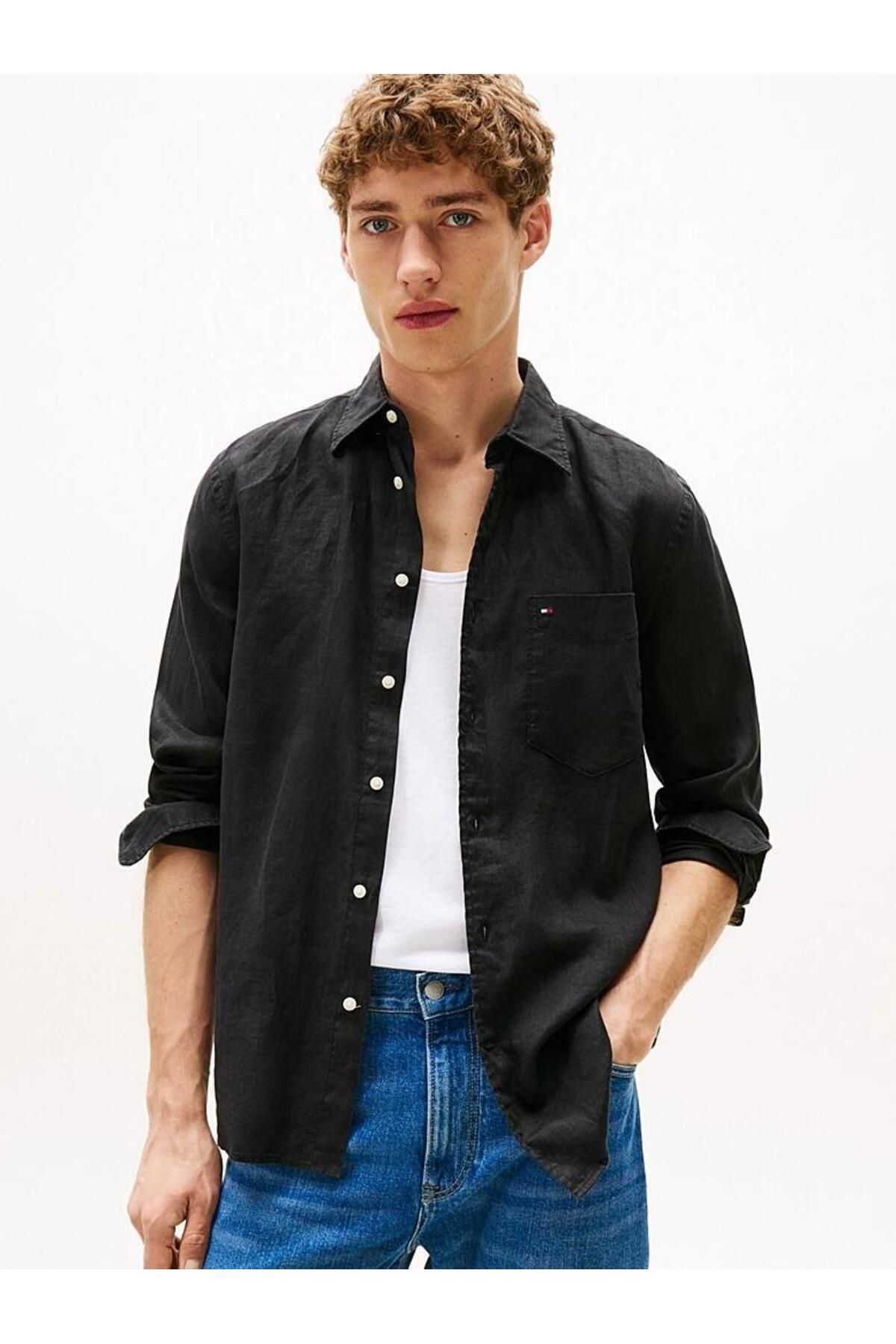 Tommy Hilfiger PIECE DYE LINEN RF SHIRT