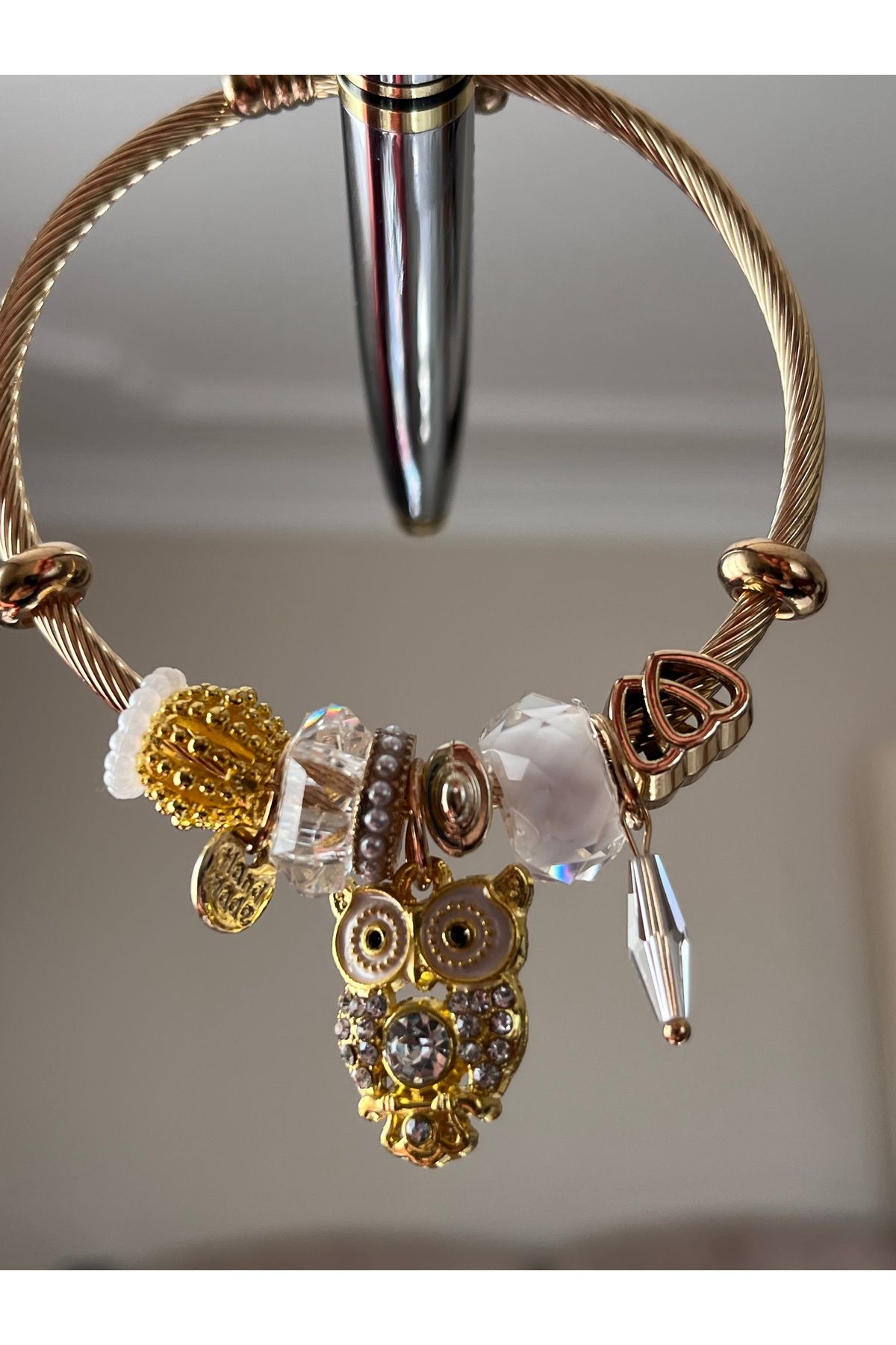ByLora Charm Bileklik baykuş ve kalp temalı