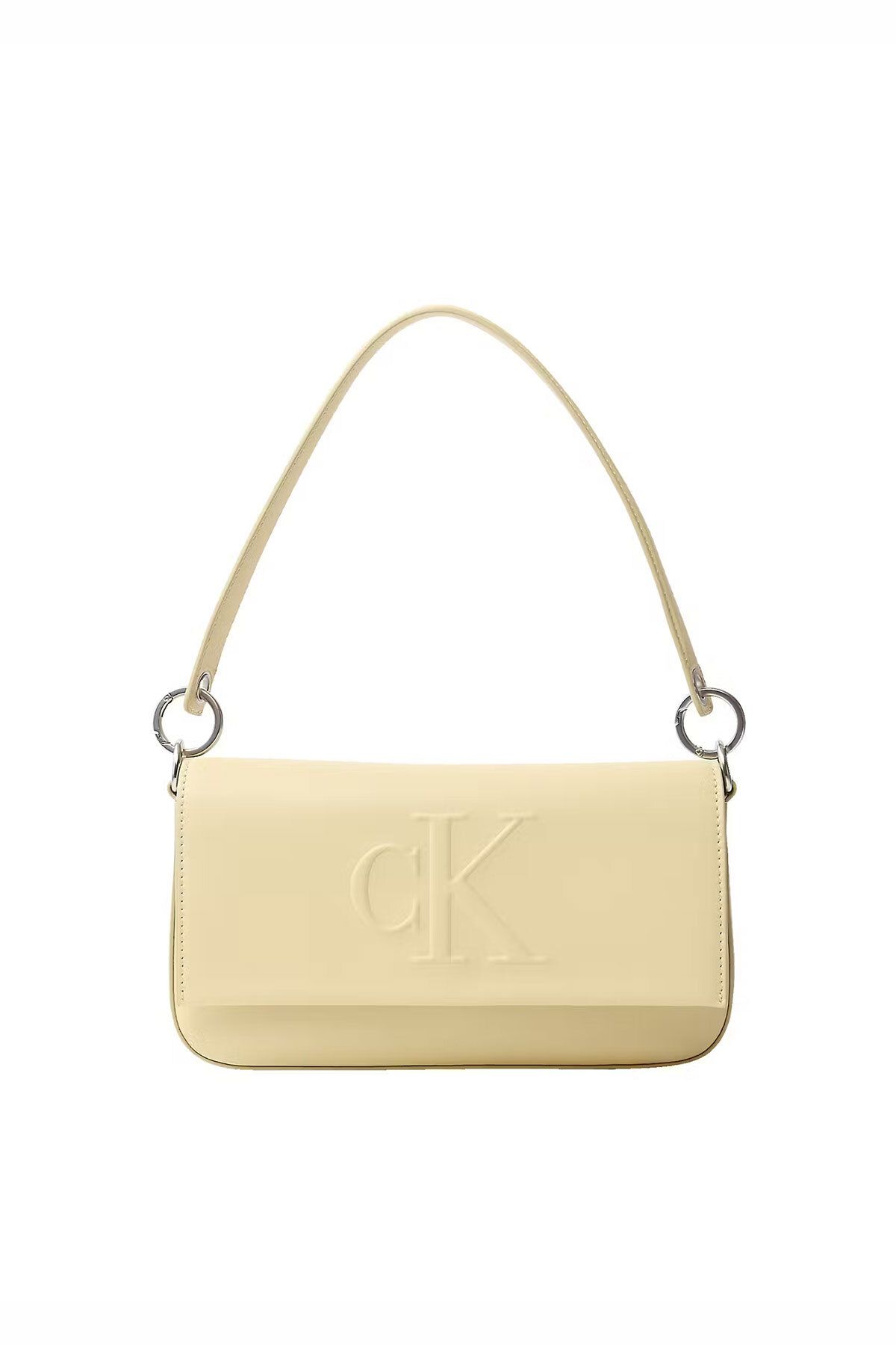 Calvin Klein Kadın Sculpted Flap Omuz Çantası - Açık Bej