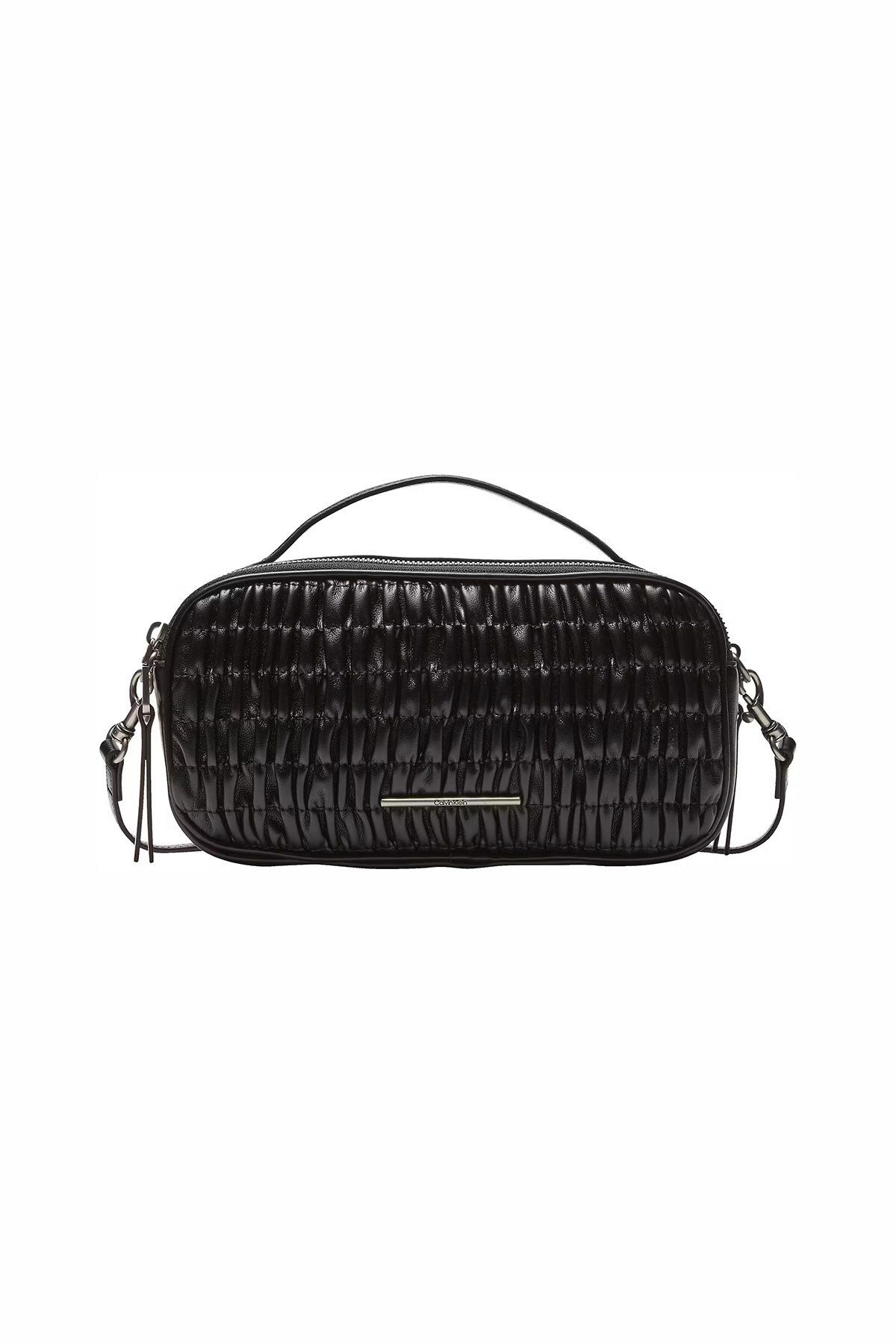 Calvin Klein Kadın Ruched Camera Bag Çapraz Çanta - Siyah