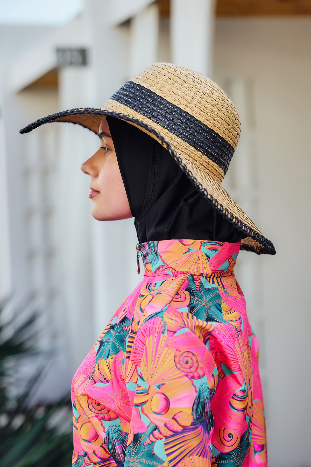 Remsa Mayo-Zigzag Stripe Detailed Straw Beach Hat Rş-2103 Camel03 2