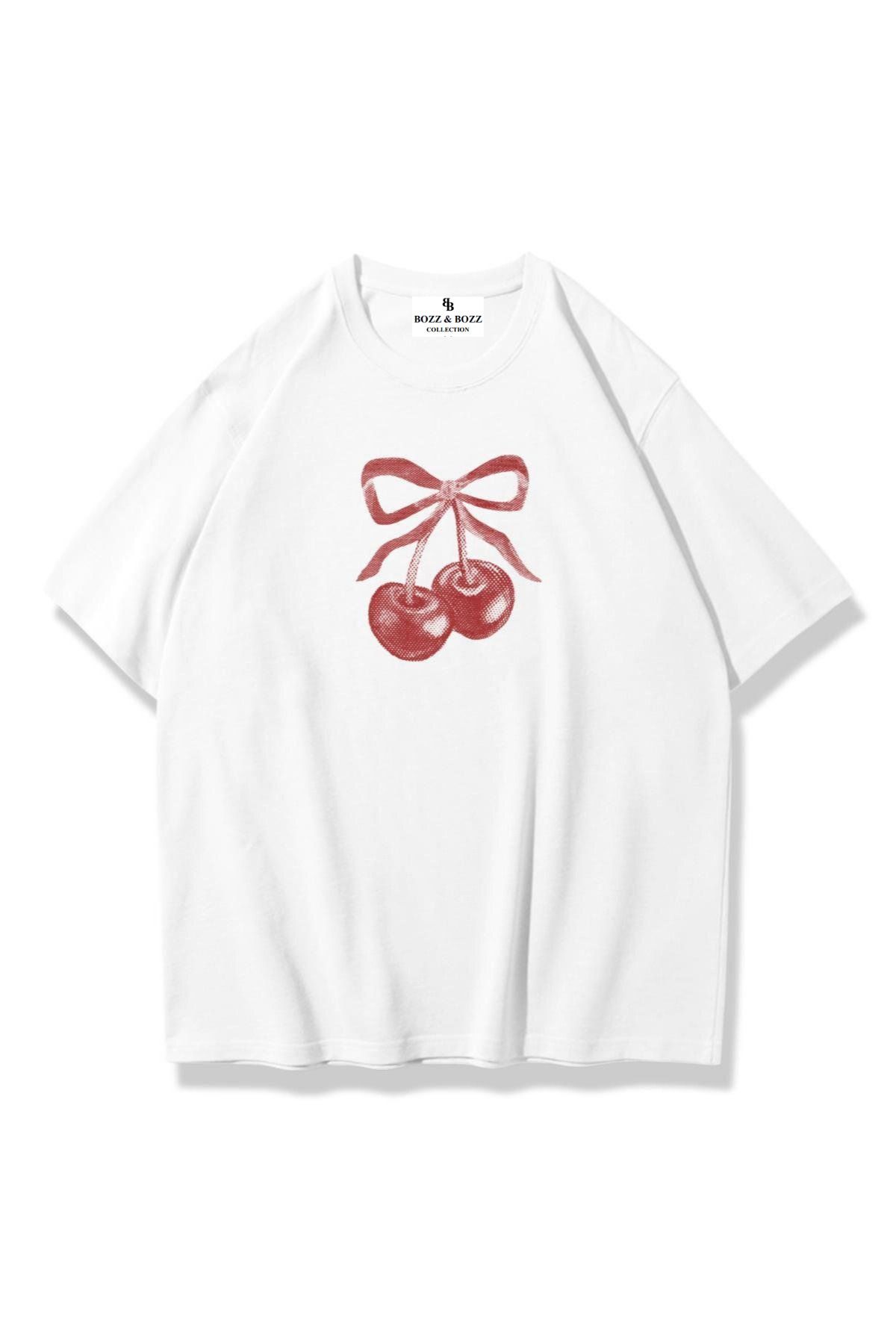 Bozz&Bozz Collection Unisex Oversize Kiraz Kurdele Tram T-shirt