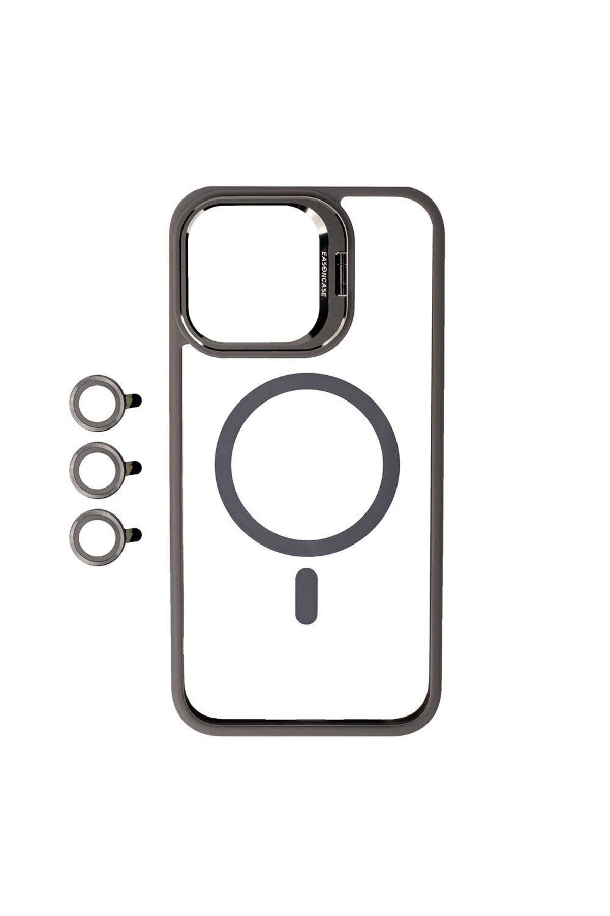 NovaTec Teknoloji iPhone 14 Pro – Kılıf Kamera Lens Korumalı Standlı Lensli Kapak